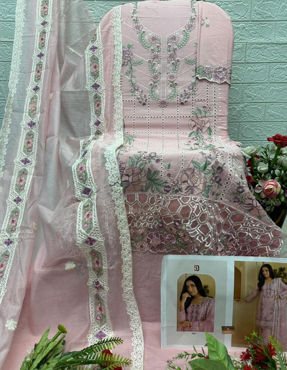 Shraddha Designer ELAF Premium Vol 01 Cotton Embroidered Pakistani Suit (Full Set) Wholesale Price 
