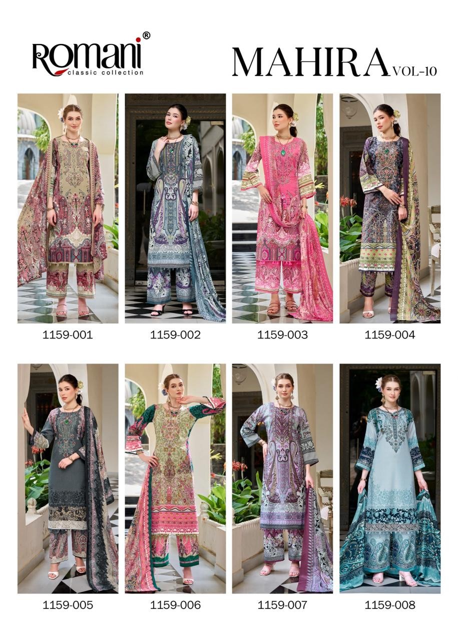 Romani Mahira Vol 10 – Premium Soft Cotton Heavy Self Embroidered Festive Pakistani Suit (Full Set) Wholesale Price 