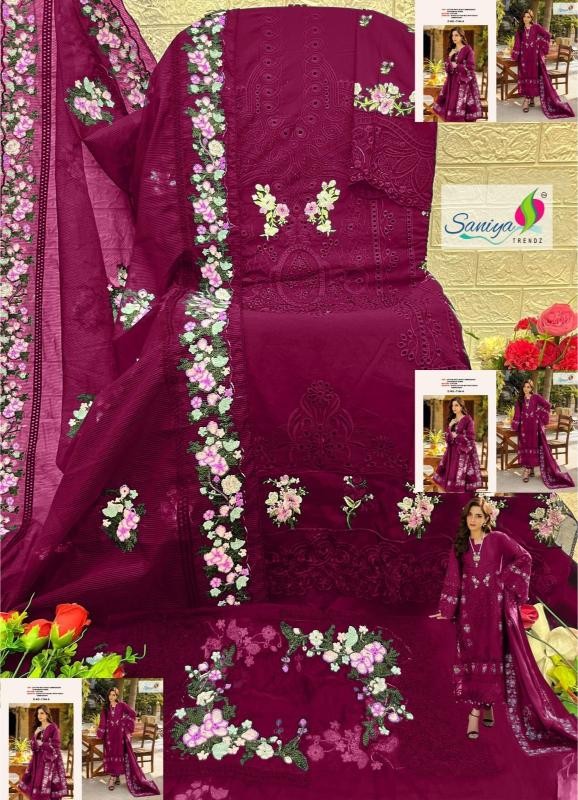 SANIYA TRENDZ ELAF PREMIUM D-7164 – Cotton Chikankari Embroidered Suit with Kotta Dupatta Pakistani Suit (Single & Full Set) Wholesale Price 