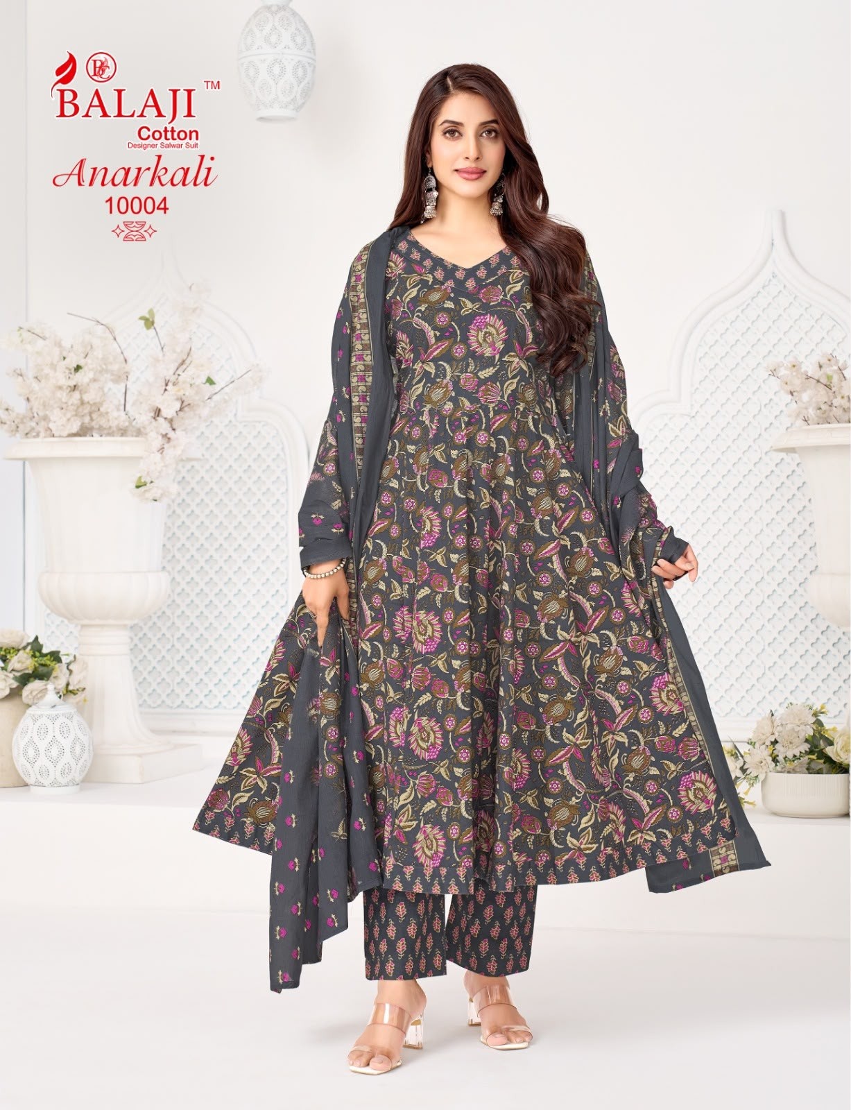 BALAJI COTTON ANARKALI VOL. 10 – Readymade Anarkali Suit with Cotton Dupatta (Full Set) Wholesale Price 