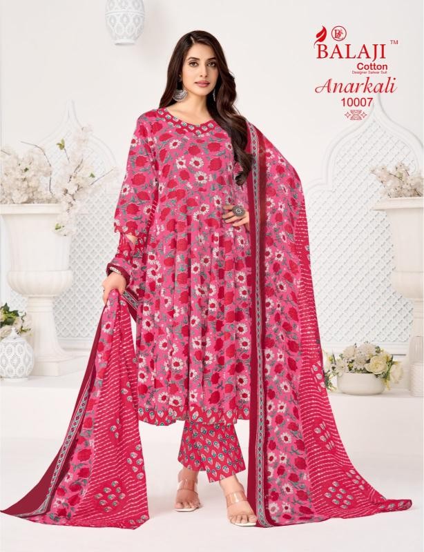 BALAJI COTTON ANARKALI VOL. 10 – Readymade Anarkali Suit with Cotton Dupatta (Full Set) Wholesale Price 