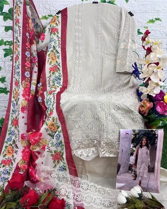 SAIRA RIZWAN Lawn-23 by DEEPSY SUITS – Cambric Cotton Embroidered Pakistani Suit Single Wholesale Price 