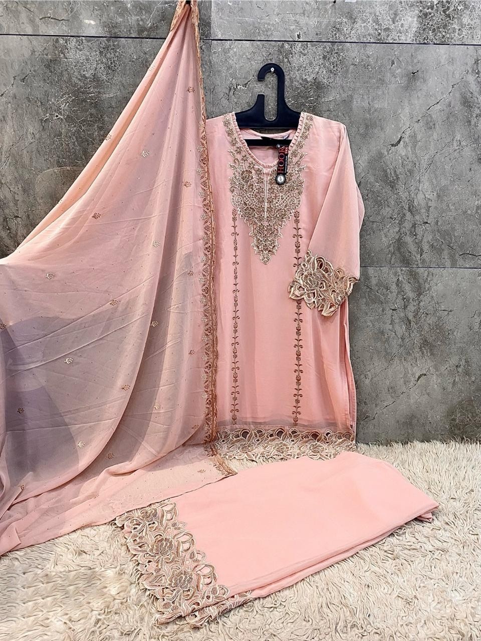 HOOR TEX HF-380 A to D – Full Stitched Heavy Georgette Pakistani Readymade Suit Single & Full Set Wholesale Price 