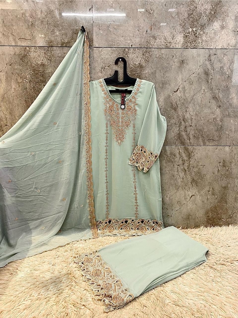 HOOR TEX HF-380 A to D – Full Stitched Heavy Georgette Pakistani Readymade Suit Single & Full Set Wholesale Price 