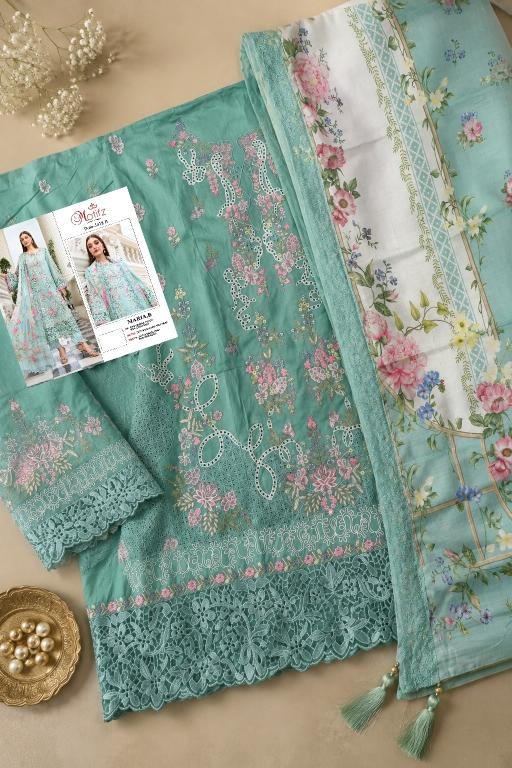 MARIA B Catalogue D.No. 5418 – Pure Cambric Cotton Embroidered Pakistani Suit Single & Wholesale price 