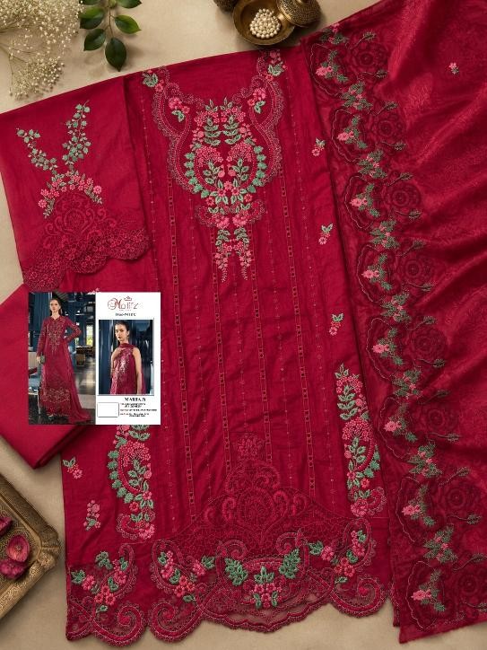 MARIA B Catalogue D.No. 5418 – Pure Cambric Cotton Embroidered Pakistani Suit Single & Wholesale price 