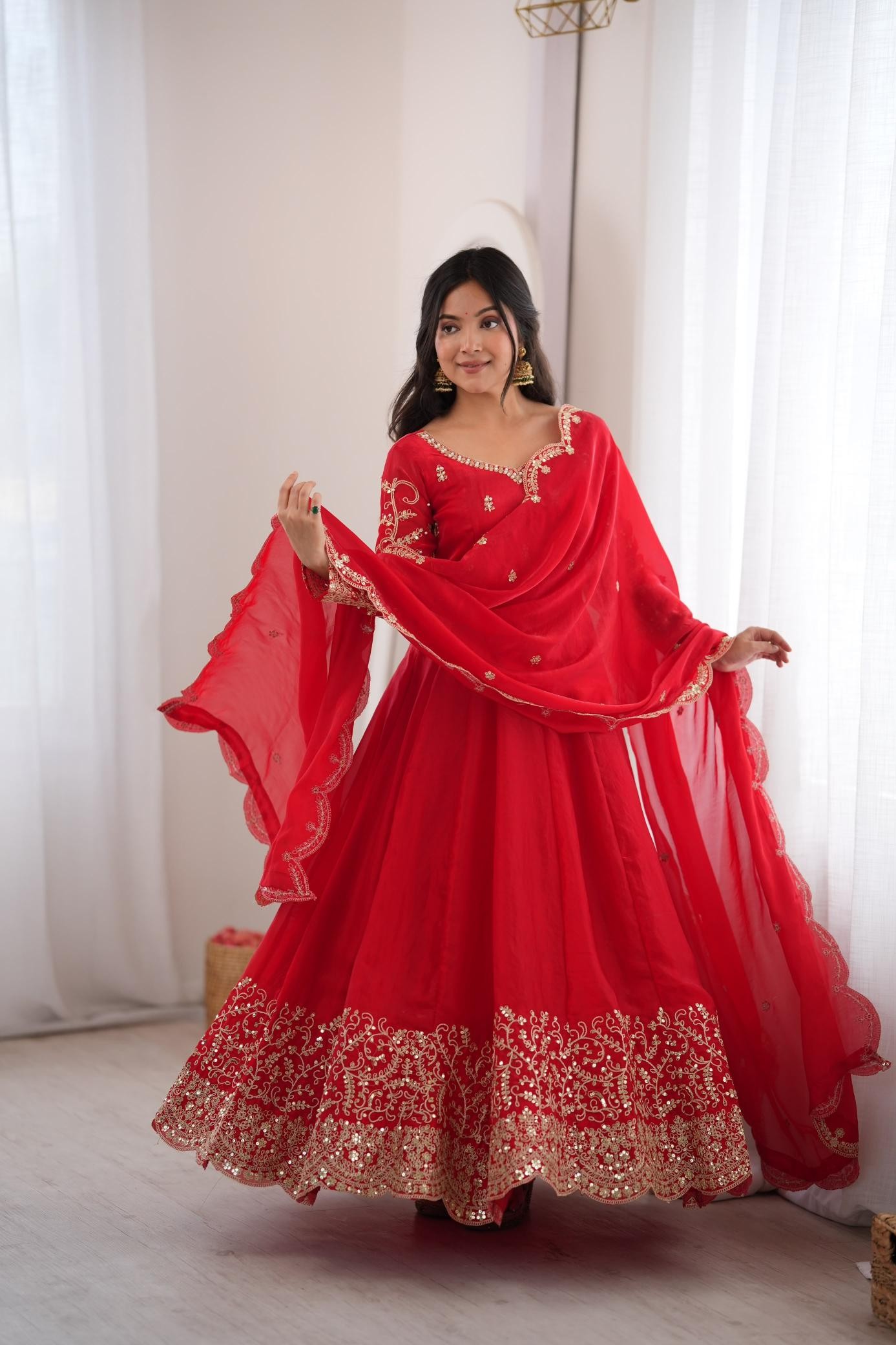 ZSR-3185 | Premium Fendy Silk Gown Set | RD Fashion Surat