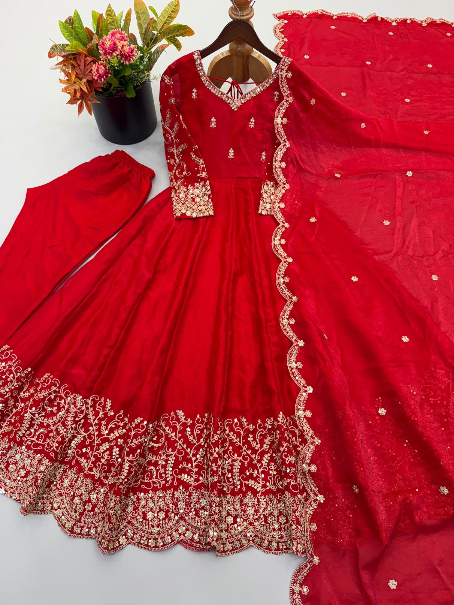 ZSR-3185 | Premium Fendy Silk Gown Set | RD Fashion Surat