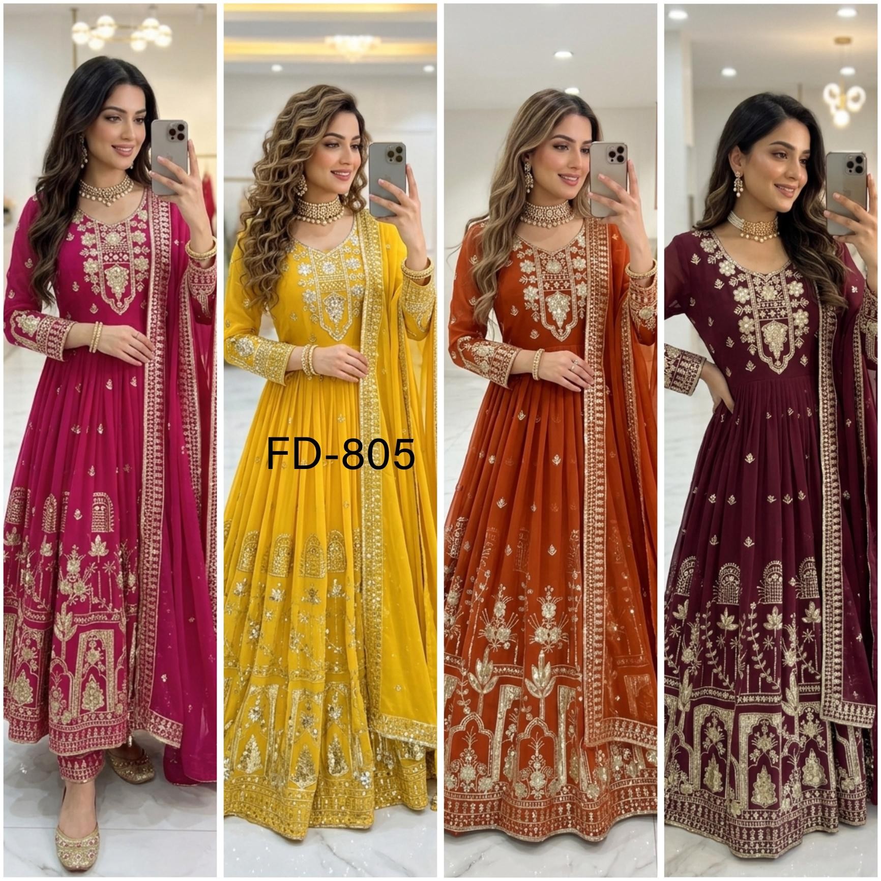 FD-805 | Trending Fox Georgette Gown Set | RD Fashion Surat