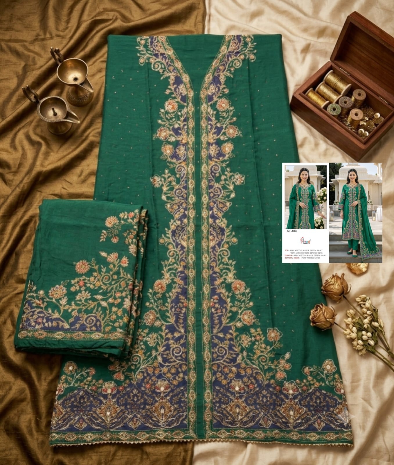 Pure Viscose Maslin Suit, Digital Print Suit, Hand Work Suit, Designer Ladies Suit, Ethnic Wear, Special Pouch Packing