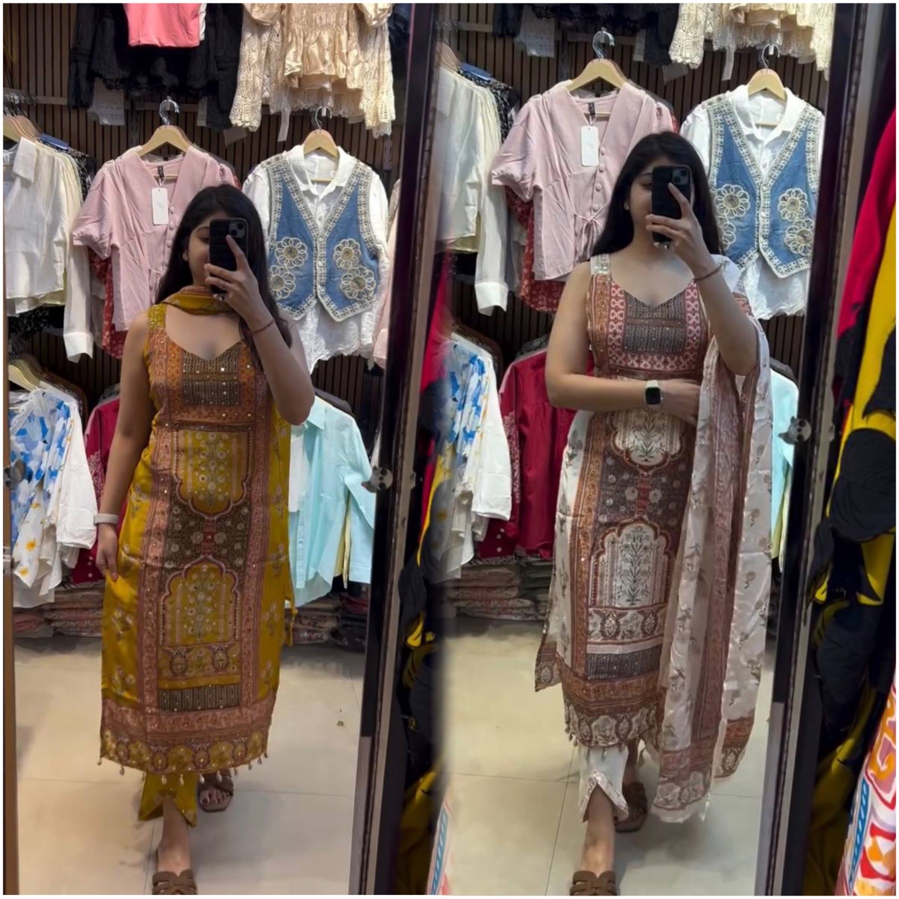 Pcs | Heavy Natural Silk | Digital Print | Hand Work | Ready-Made