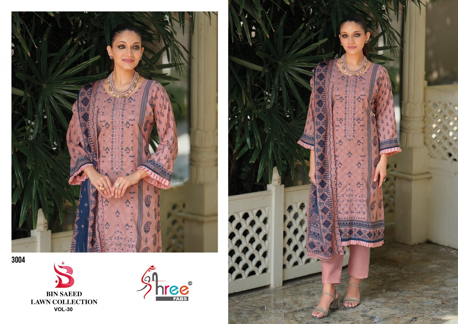 Shree Fabs Surat | Bin Saeed Lawn Collection | Pure Cotton | Heavy Khatli Work | Self Embroidery | 6 Designs