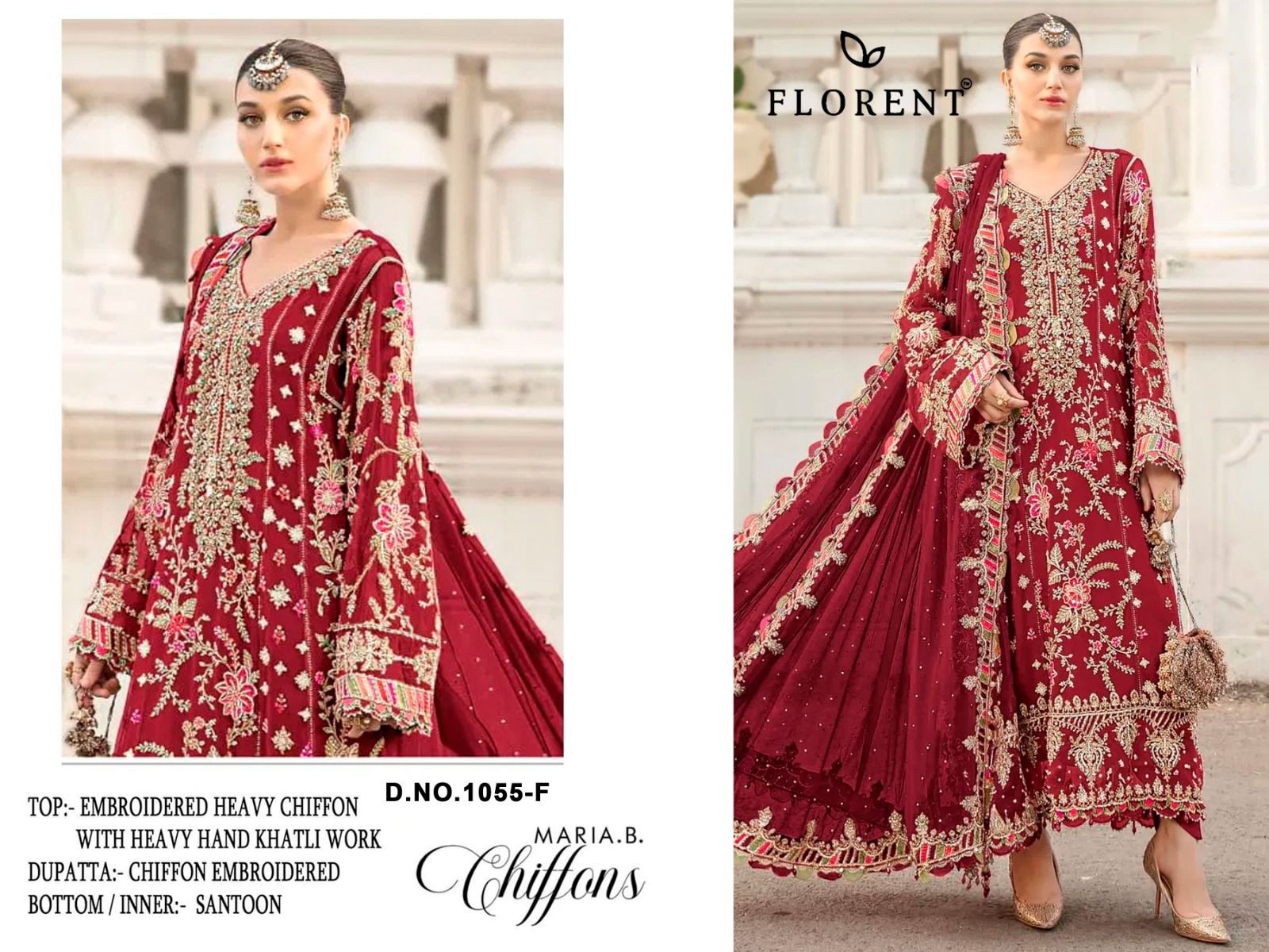 FLORENT HITS DESIGN | DNO 1055 | Heavy Embroidered Chiffon Suit | RD Fashion Surat