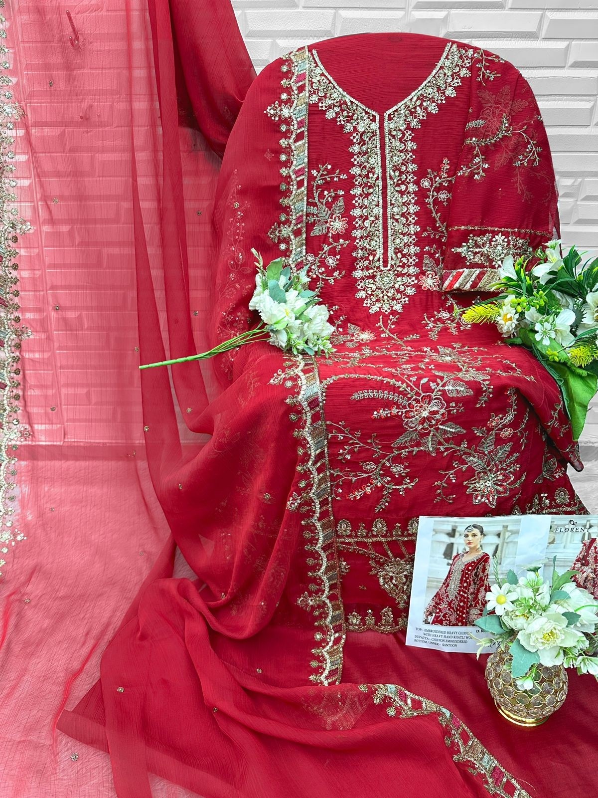 FLORENT HITS DESIGN | DNO 1055 | Heavy Embroidered Chiffon Suit | RD Fashion Surat