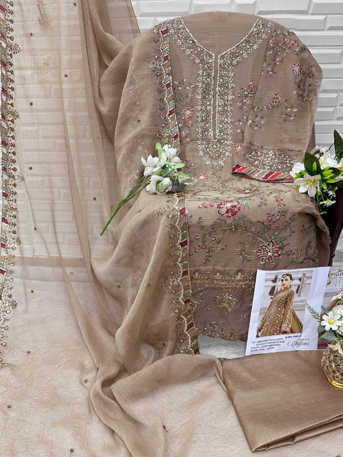 FLORENT HITS DESIGN | DNO 1055 | Heavy Embroidered Chiffon Suit | RD Fashion Surat