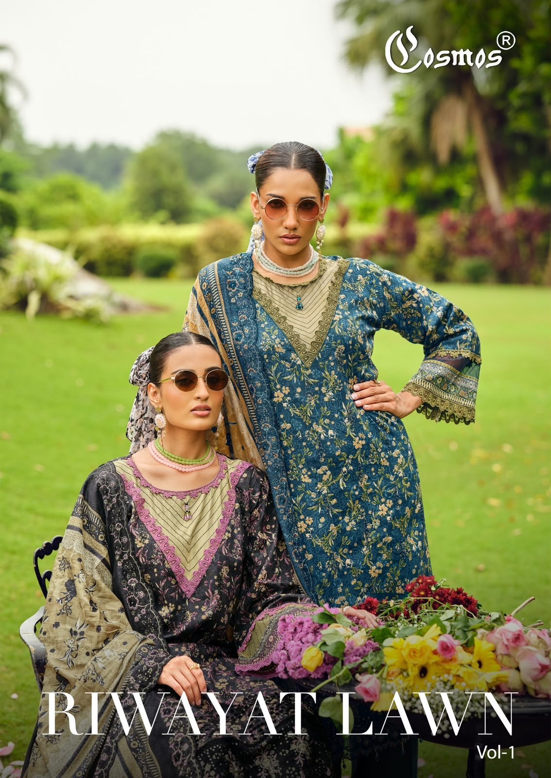 COSMOS FASHION | Riwayat Vol-1 | Lawn Cotton | Heavy Chikankari | Cut Patch Work | Mal Mal Dupatta | 6 Designs