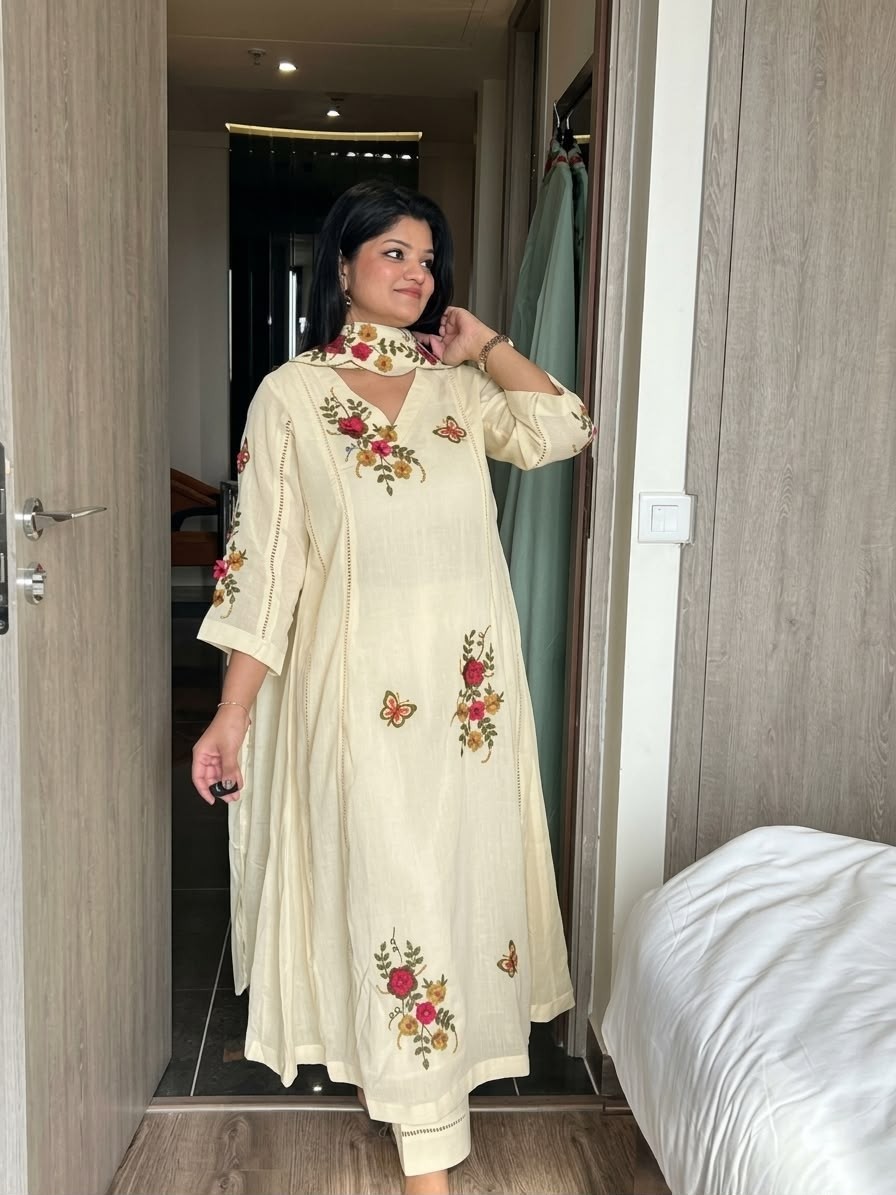 LG-2152 | Air Tex Chinon | Embroidery & Patch Work | Cut Work Dupatta | M-XXL | Ready to Dispatch
