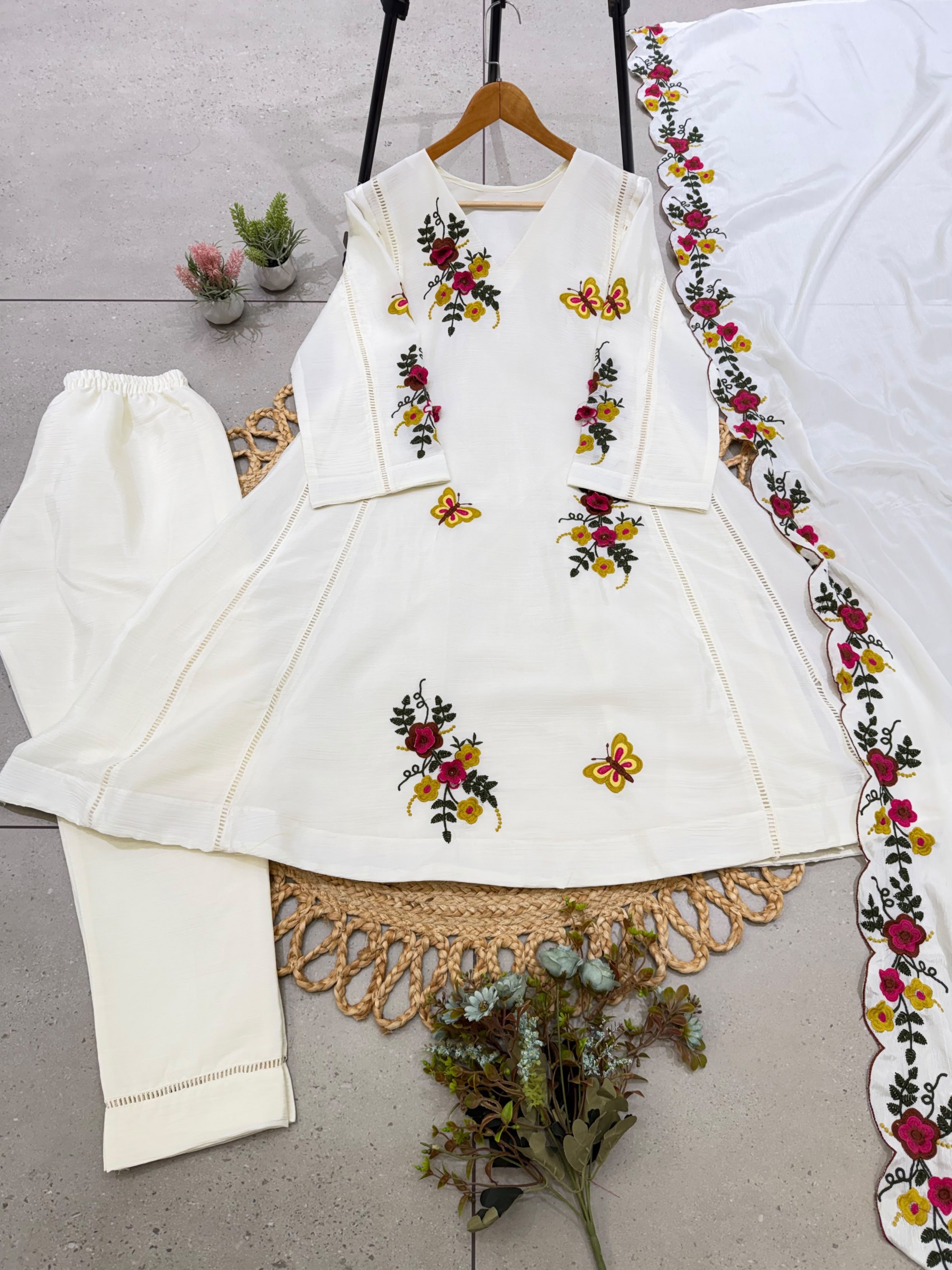 LG-2152 | Air Tex Chinon | Embroidery & Patch Work | Cut Work Dupatta | M-XXL | Ready to Dispatch