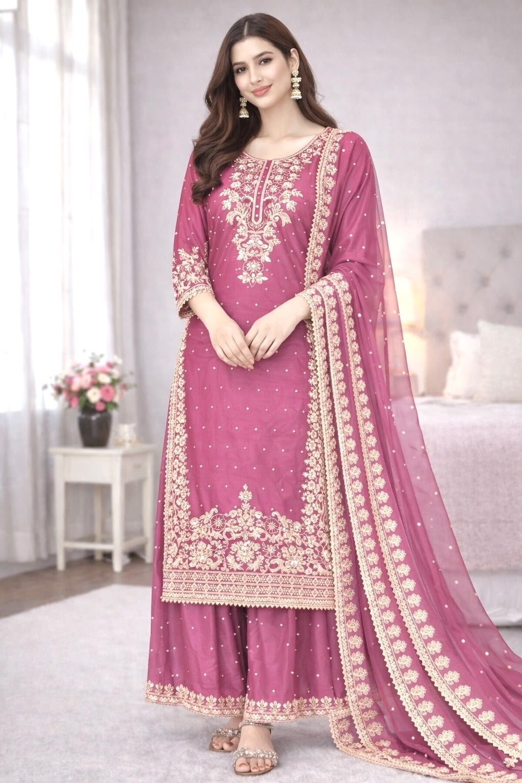SSR-535 | GMY Silk Heavy Embroidered 3 Piece Set | RD Fashion Surat