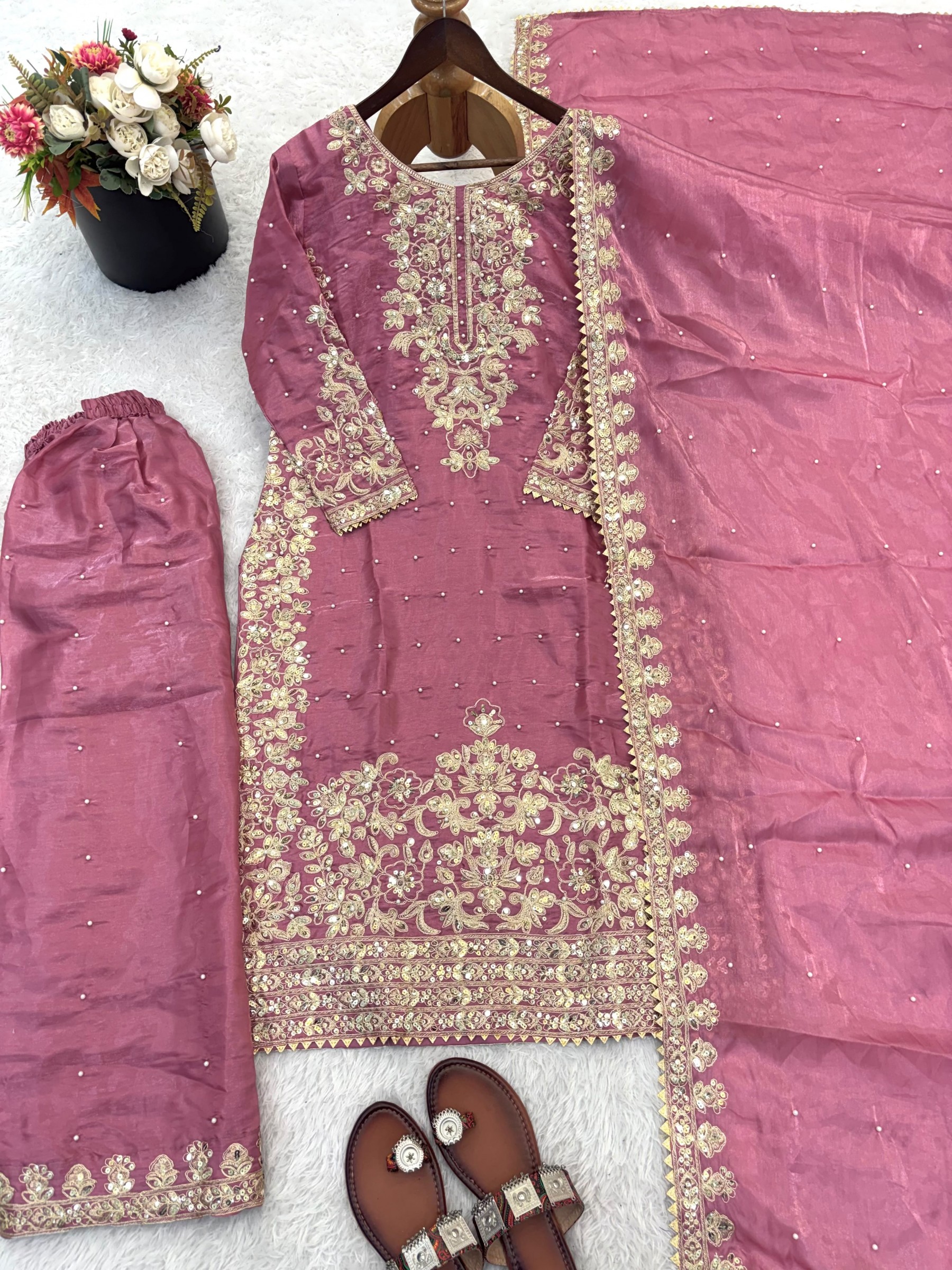 SSR-535 | GMY Silk Heavy Embroidered 3 Piece Set | RD Fashion Surat