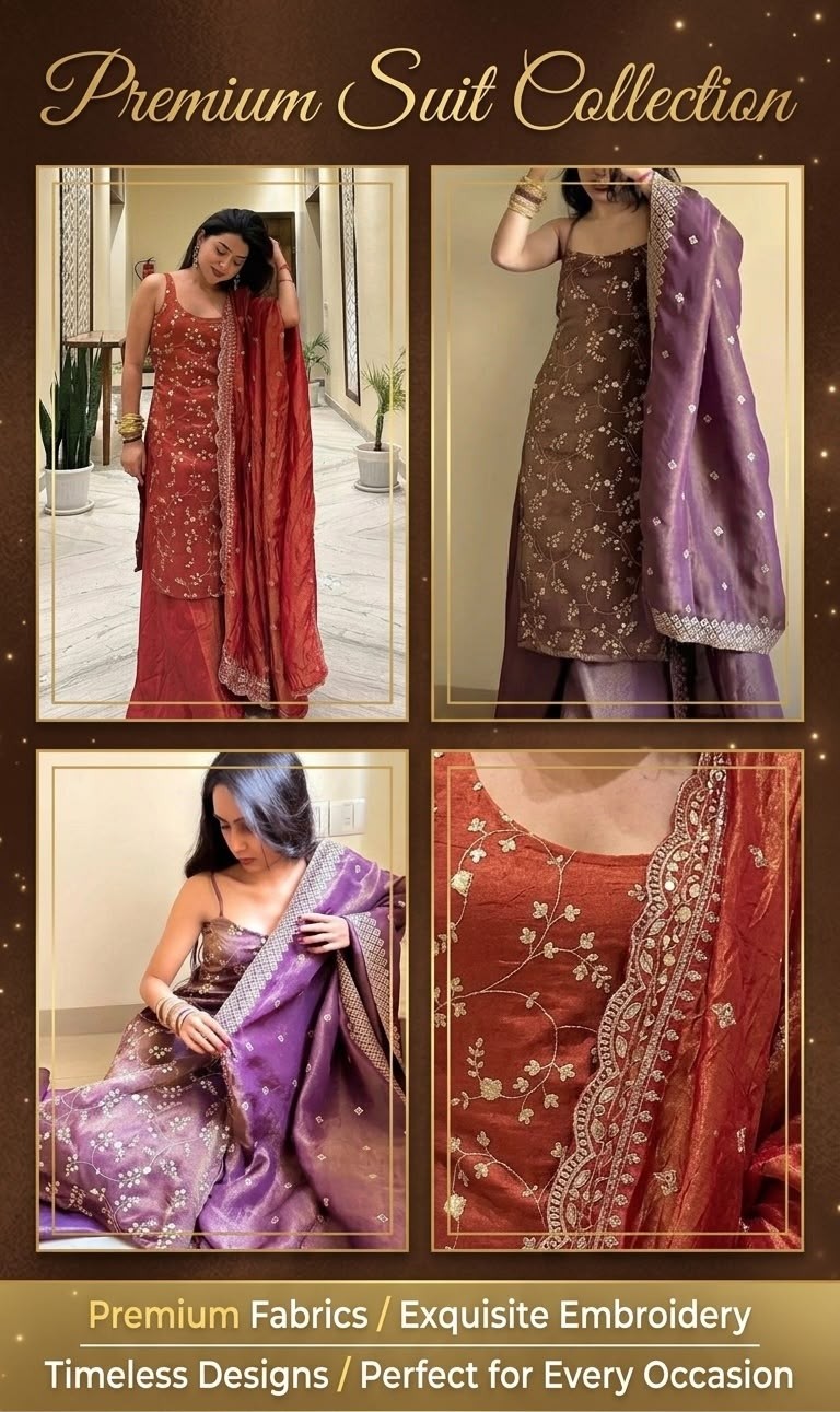 ST-174 | Heavy Jimy Silk Organza 3 Piece Suit | RD Fashion Surat