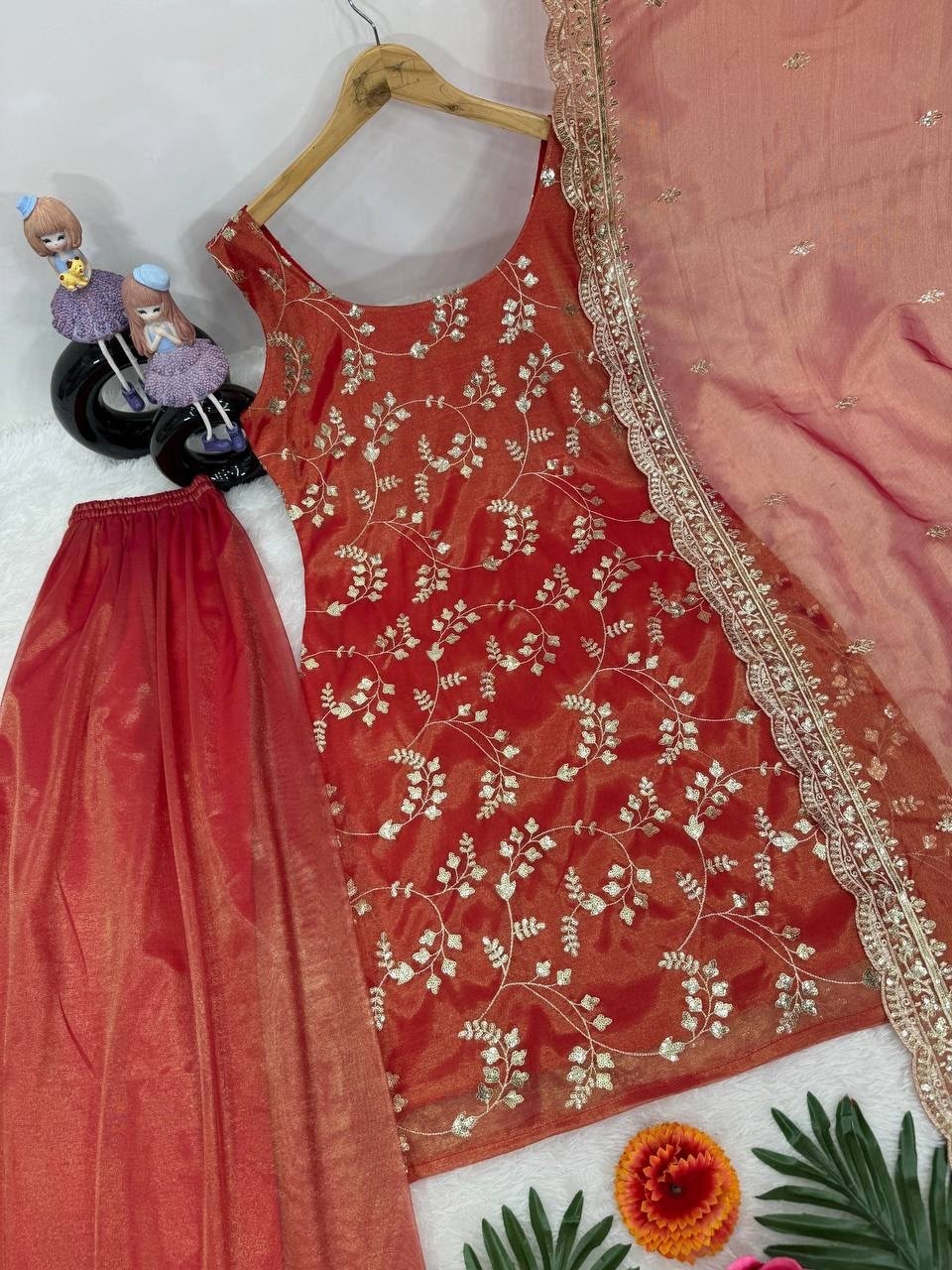 ST-174 | Heavy Jimy Silk Organza 3 Piece Suit | RD Fashion Surat