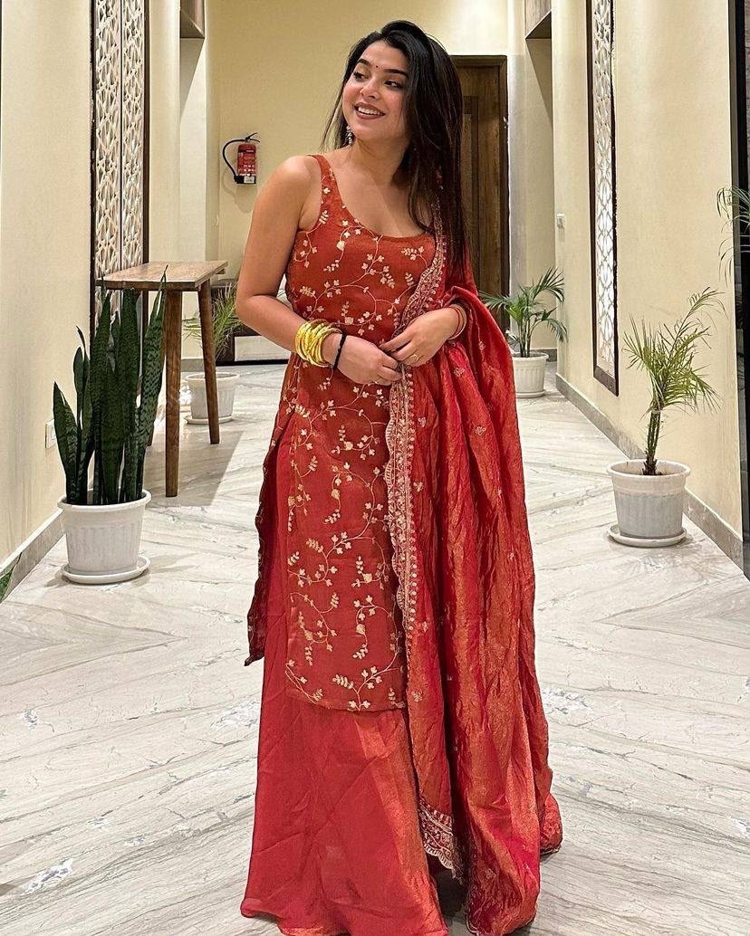 ST-174 | Heavy Jimy Silk Organza 3 Piece Suit | RD Fashion Surat