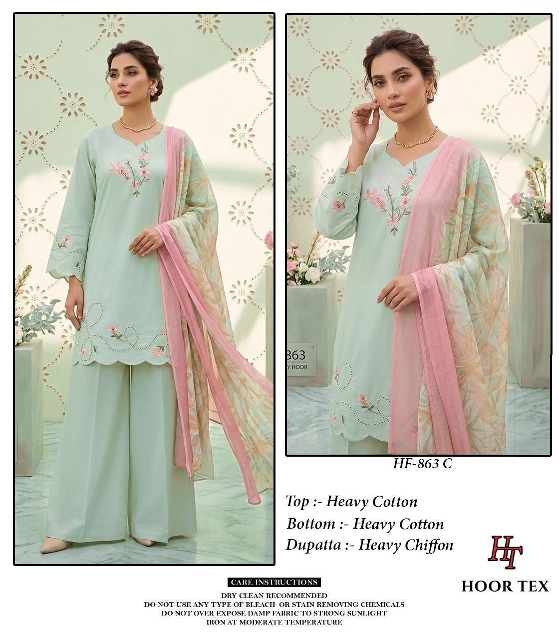 HOOR TEX | HF-863 A to D | Pakistani Heavy Cotton Full Stitched Suit