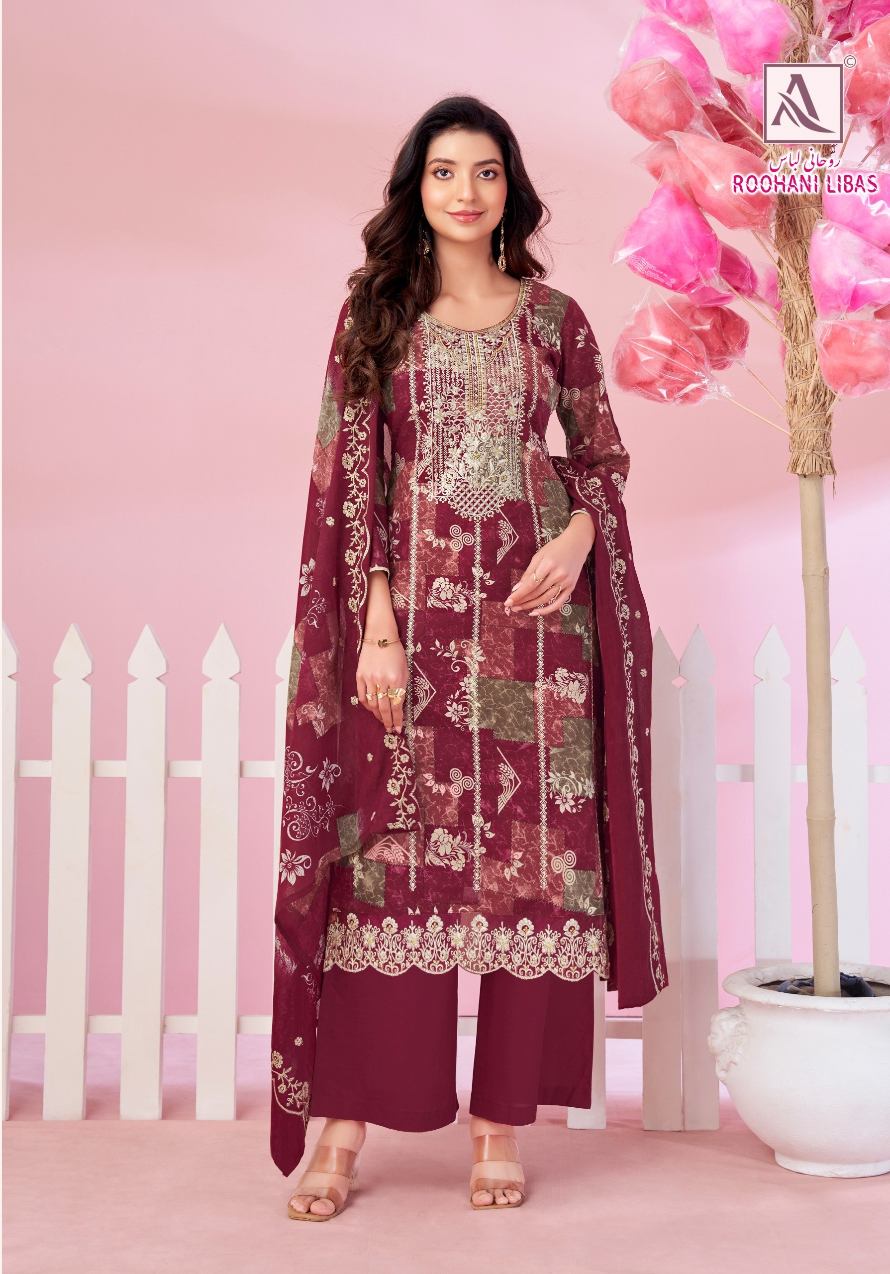 ALOK SUIT | ROOHANI LIBAS | Cambric Cotton Embroidered Suit | RD Fashion Surat