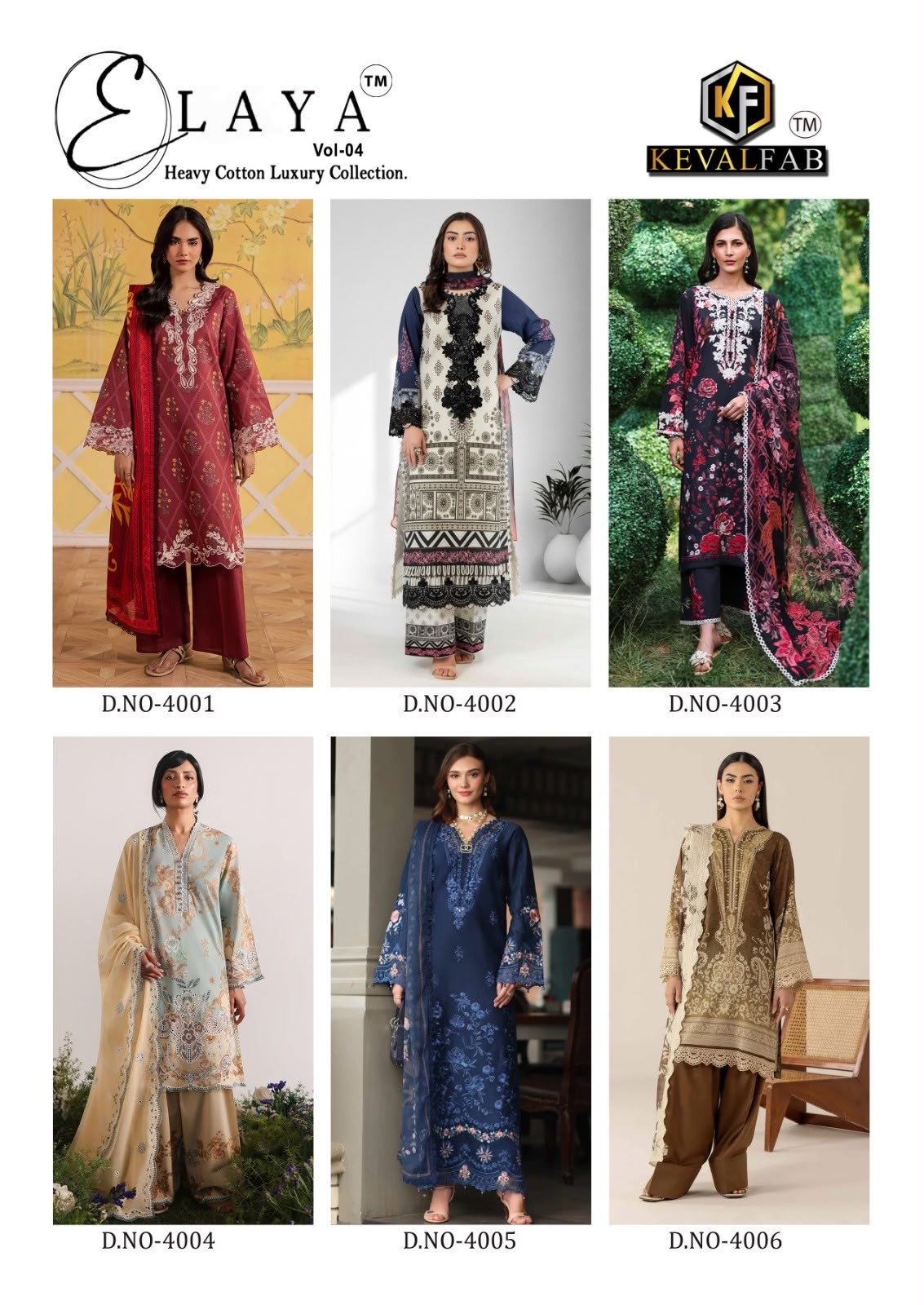KEVAL FAB | ELAYA VOL 4 | Heavy Lawn Cotton Print Suit | RD Fashion Surat