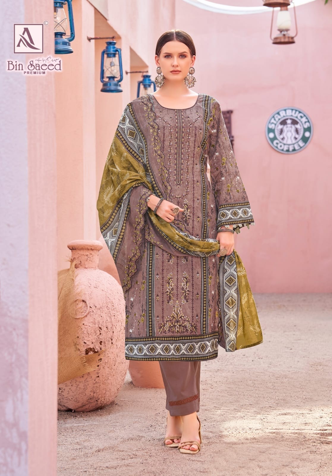 ALOK SUIT | BIN SAEED PREMIUM | Pakistani Print Cotton Embroidered Suit | RD Fashion Surat