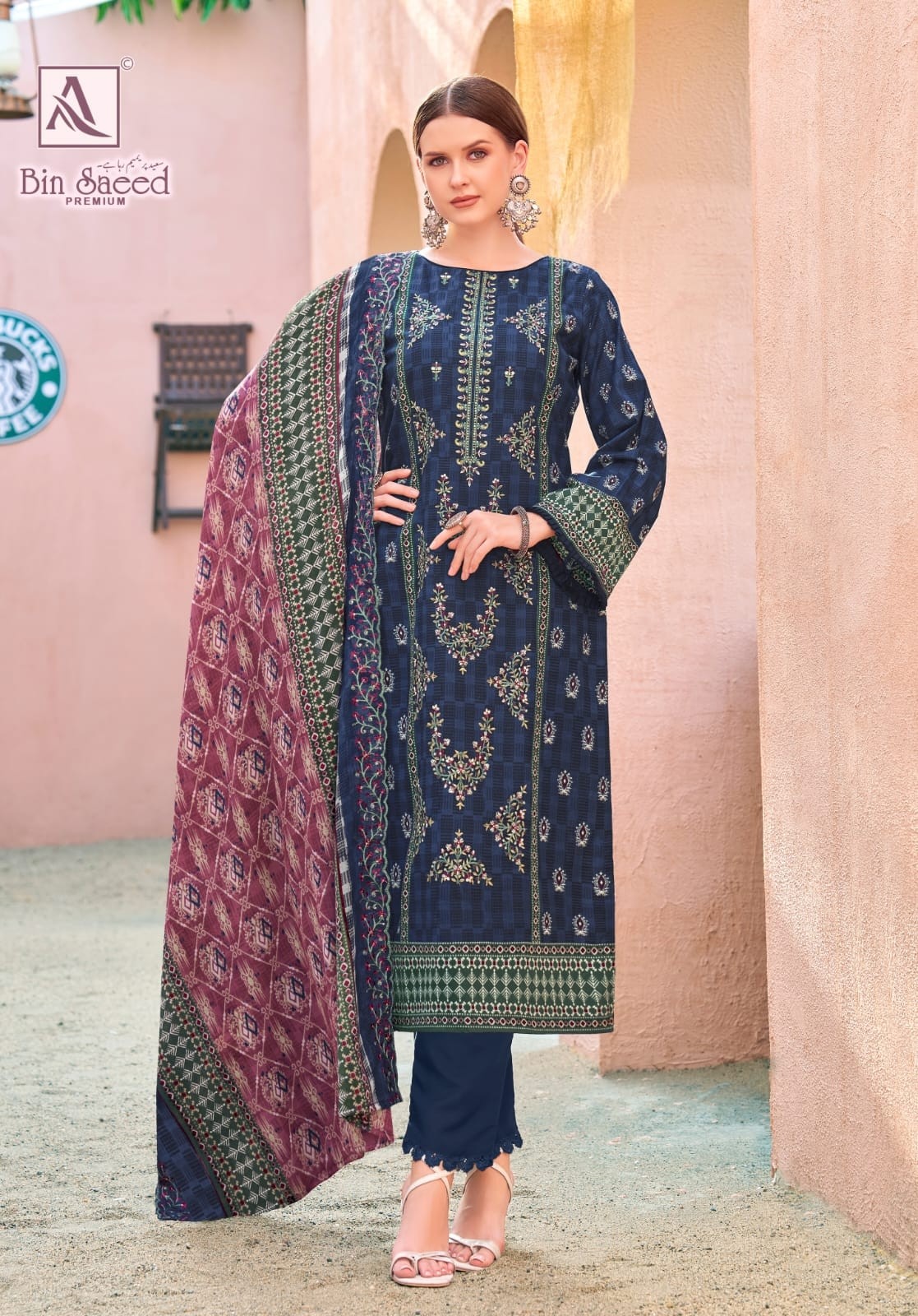 ALOK SUIT | BIN SAEED PREMIUM | Pakistani Print Cotton Embroidered Suit | RD Fashion Surat