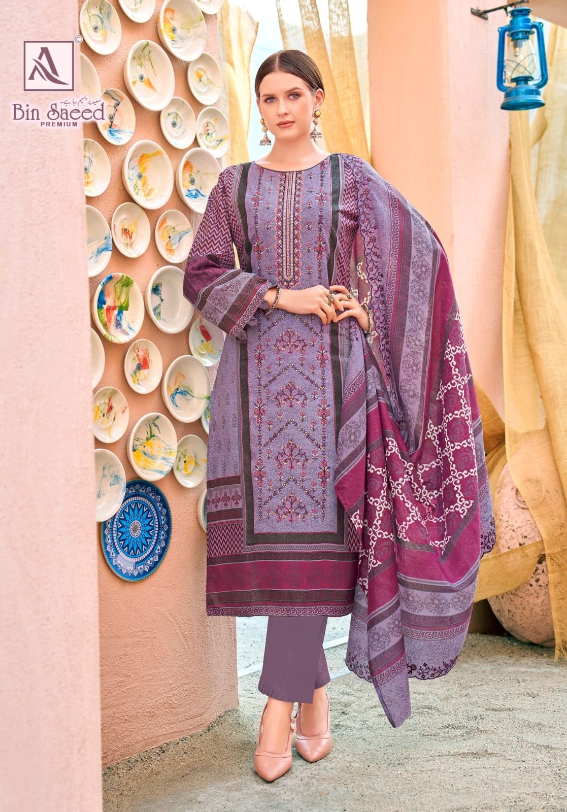 ALOK SUIT | BIN SAEED PREMIUM | Pakistani Print Cotton Embroidered Suit | RD Fashion Surat