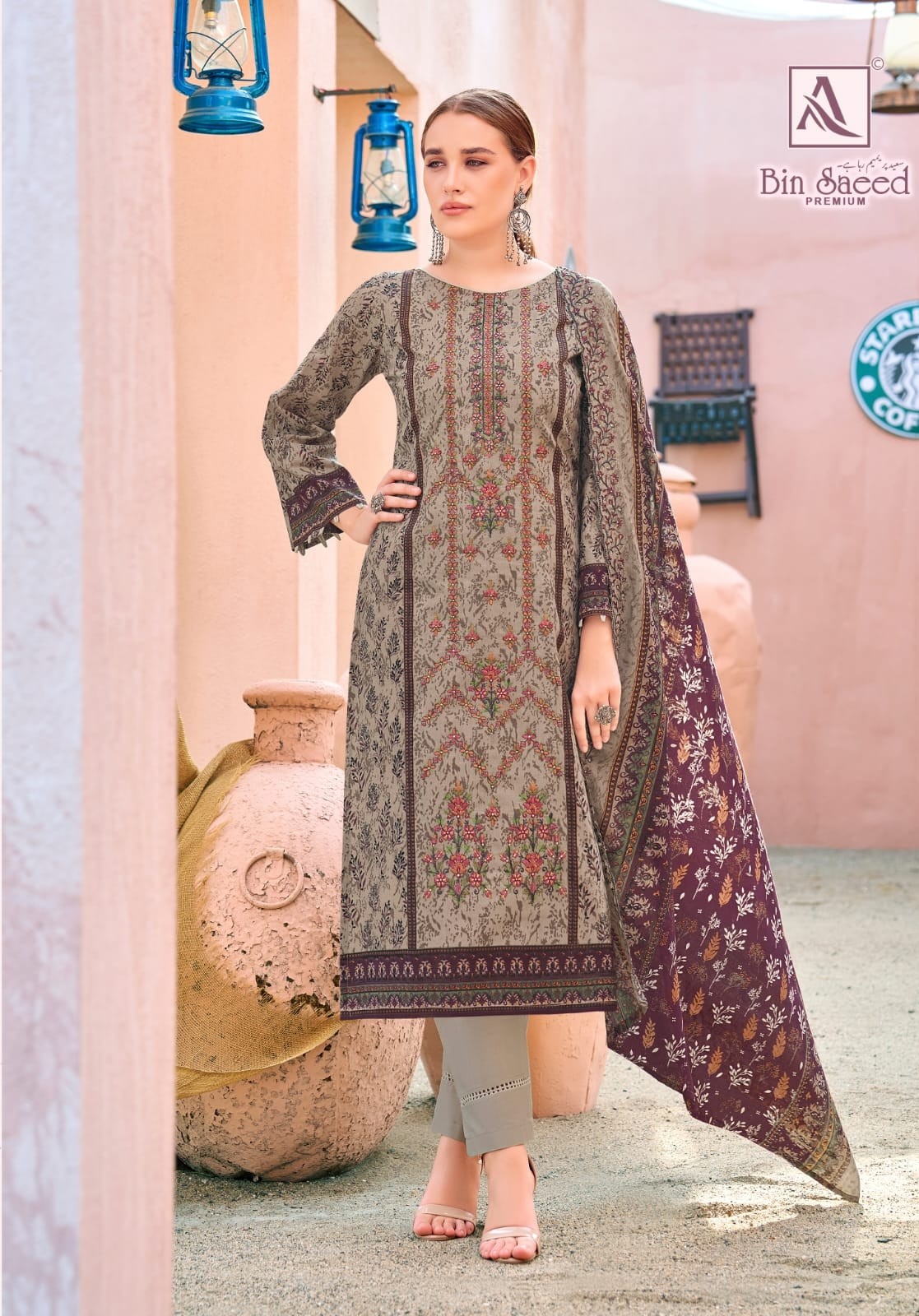ALOK SUIT | BIN SAEED PREMIUM | Pakistani Print Cotton Embroidered Suit | RD Fashion Surat