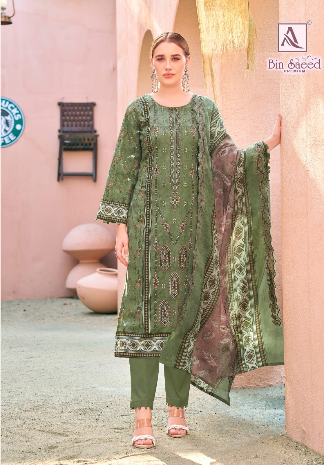 ALOK SUIT | BIN SAEED PREMIUM | Pakistani Print Cotton Embroidered Suit | RD Fashion Surat