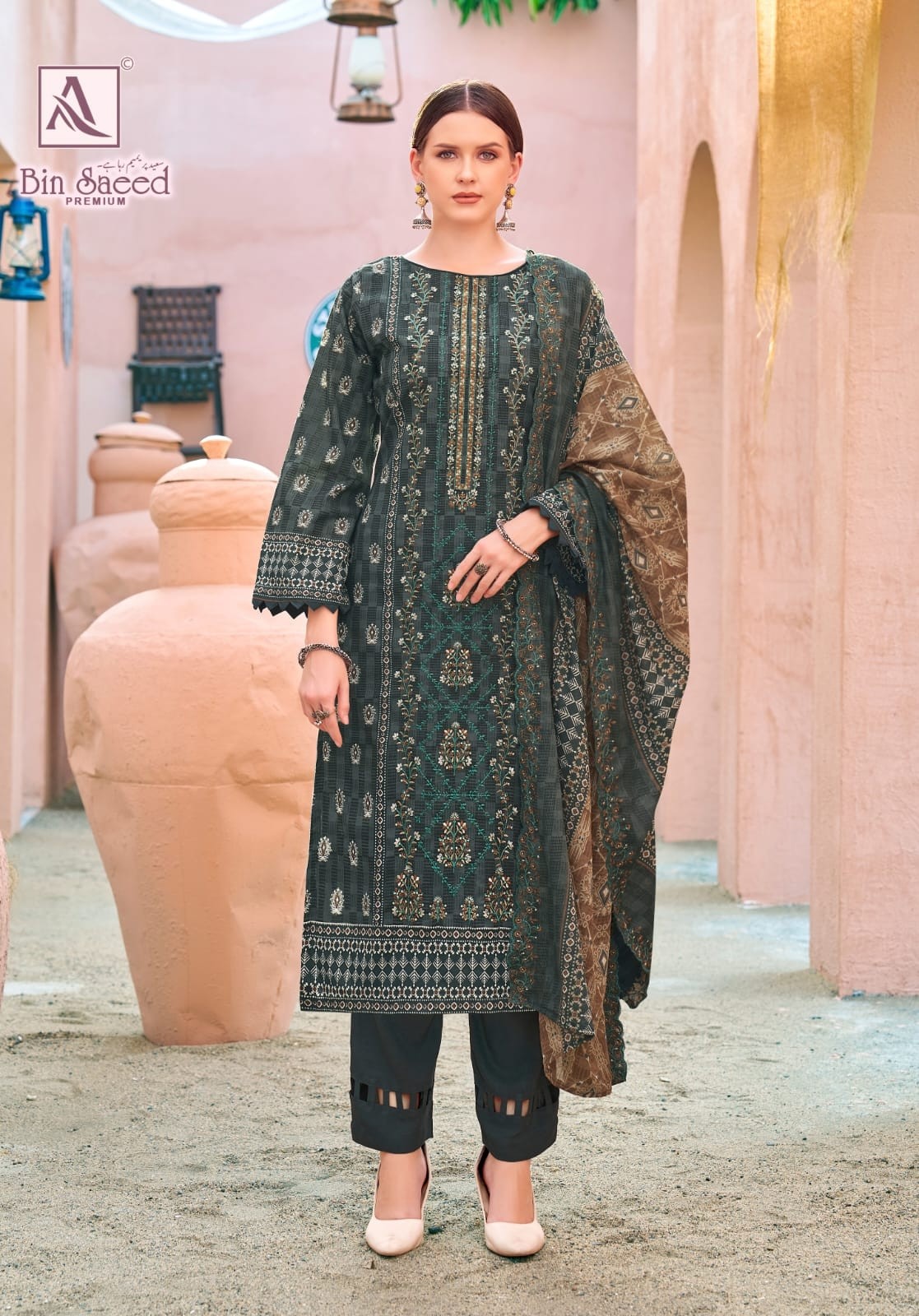 ALOK SUIT | BIN SAEED PREMIUM | Pakistani Print Cotton Embroidered Suit | RD Fashion Surat