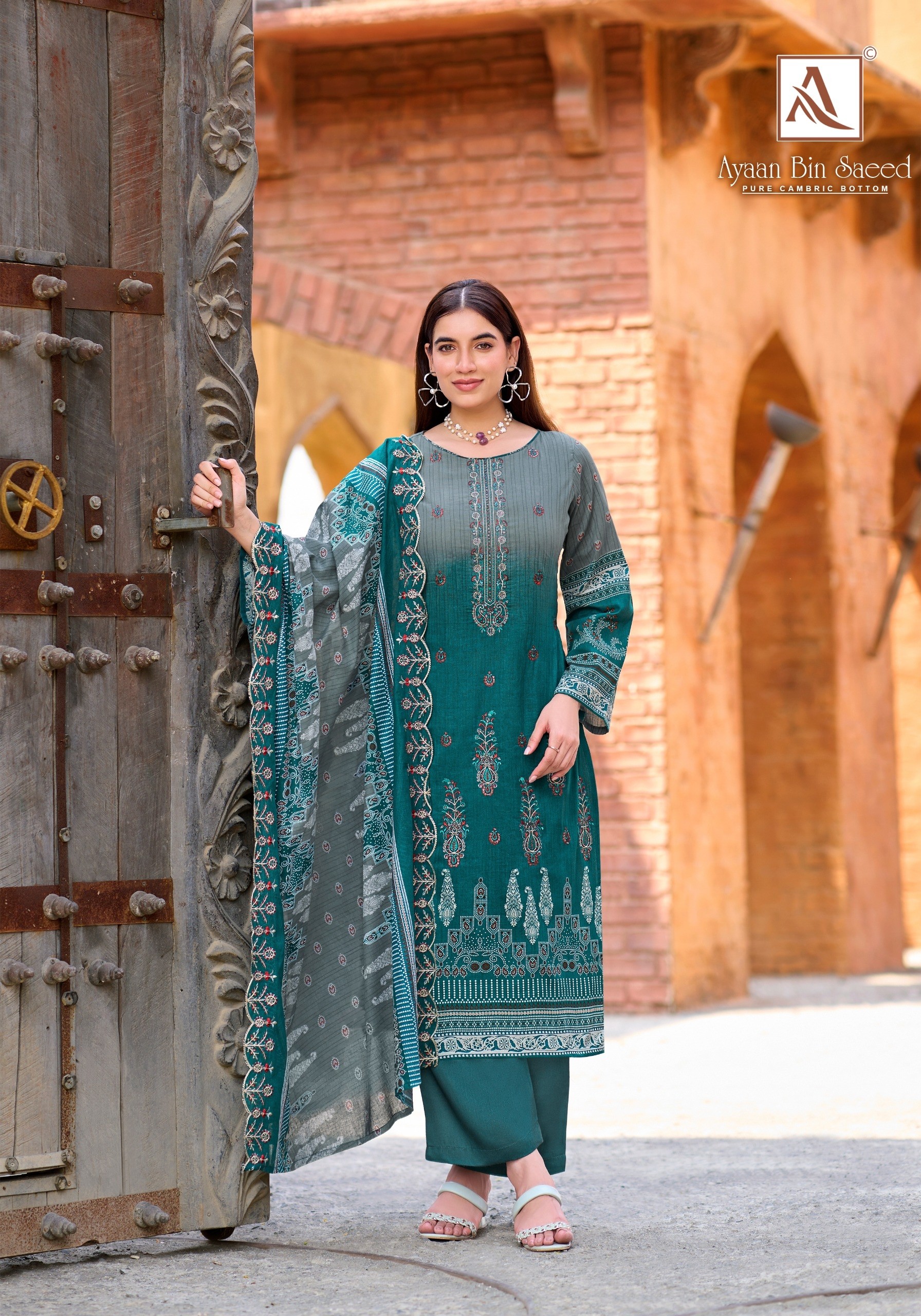 ALOK SUIT | AYAAN BIN SAEED | Pakistani Cambric Cotton Embroidered Suit | RD Fashion Surat