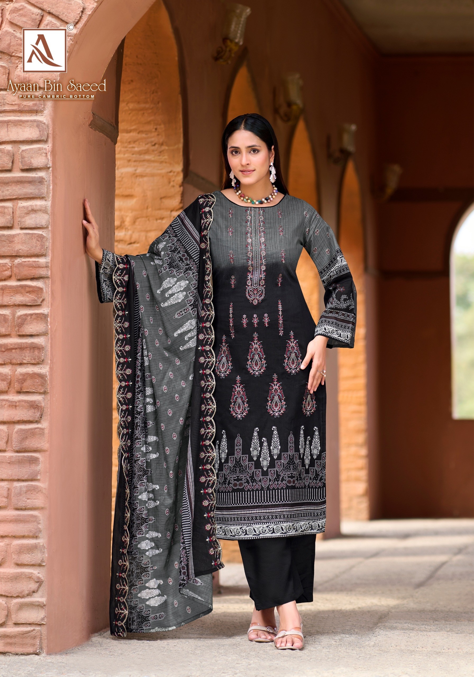 ALOK SUIT | AYAAN BIN SAEED | Pakistani Cambric Cotton Embroidered Suit | RD Fashion Surat