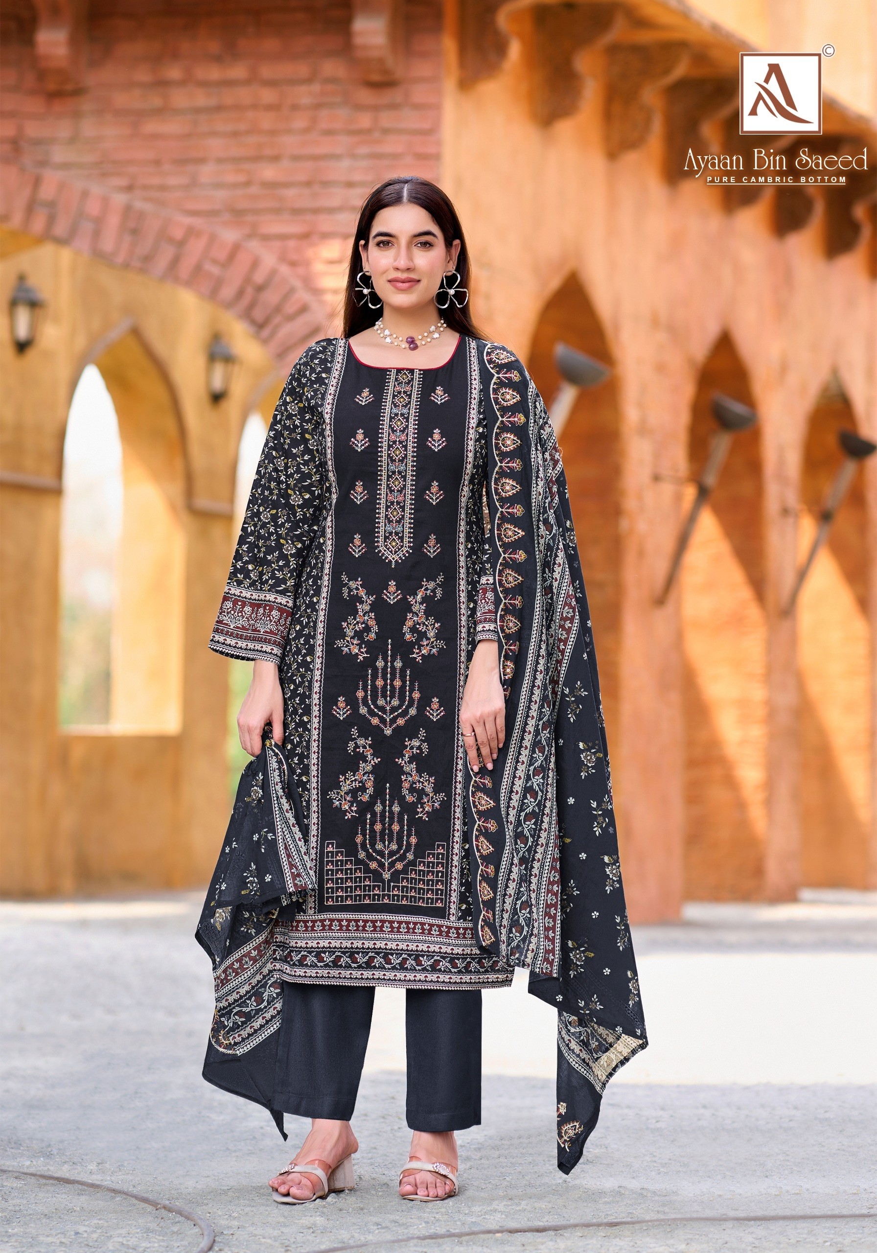 ALOK SUIT | AYAAN BIN SAEED | Pakistani Cambric Cotton Embroidered Suit | RD Fashion Surat