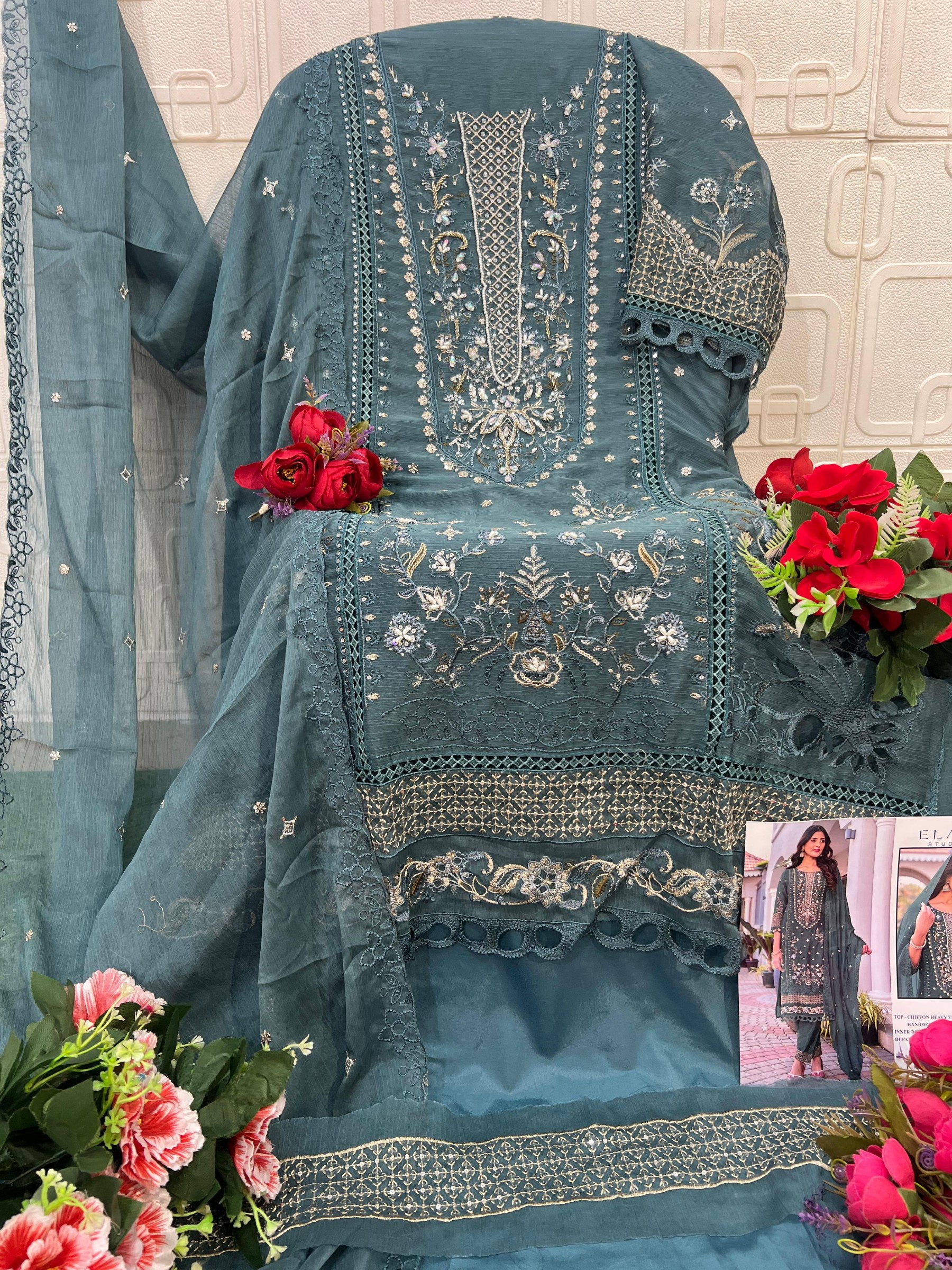 ELAN STUDIO | E-10 | Chiffon Heavy Embroidered Designer Suit | RD Fashion Surat