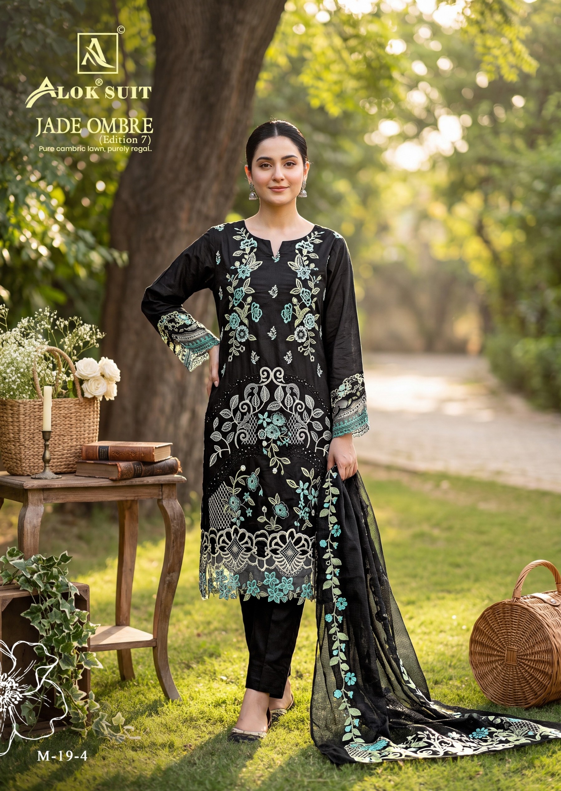 ALOK SUIT | JADE OMBRE-7 | Cambric Lawn Pakistani Embroidered Suit | RD Fashion Surat