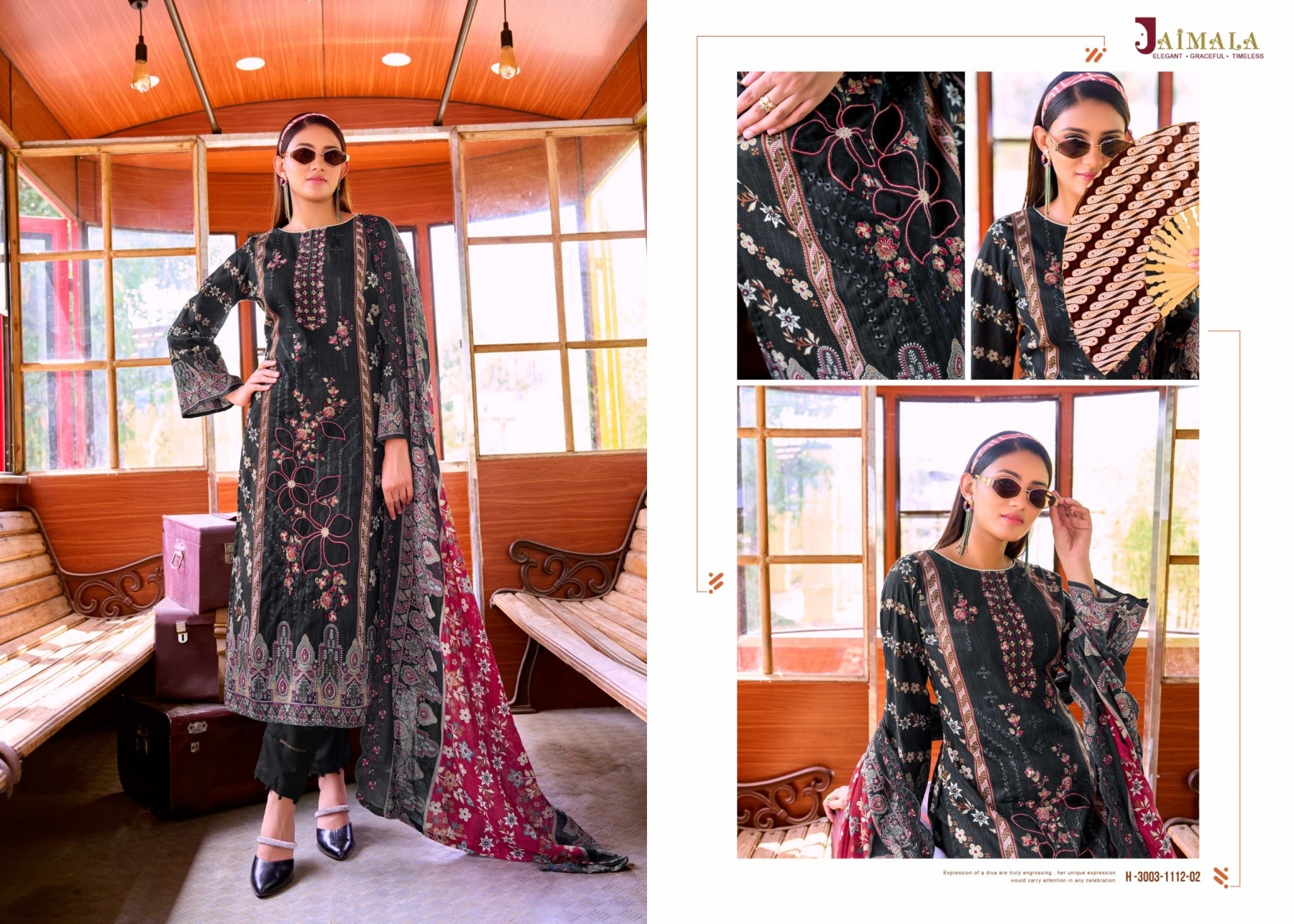 JAIMALA | HASEEN | Pakistani Print Cambric Cotton Embroidered Readymade Suit | RD Fashion Surat