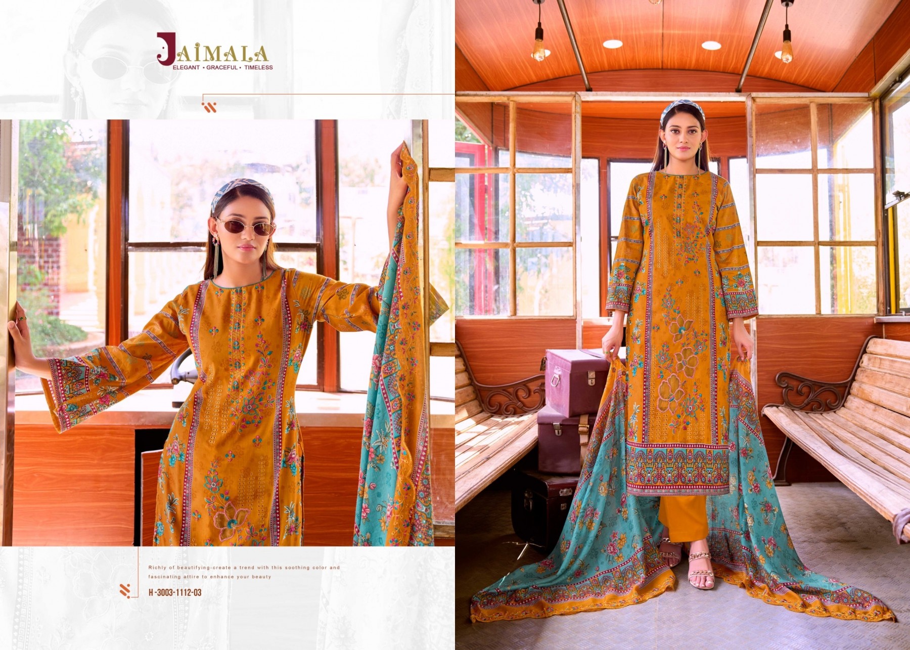 JAIMALA | HASEEN | Pakistani Print Cambric Cotton Embroidered Readymade Suit | RD Fashion Surat