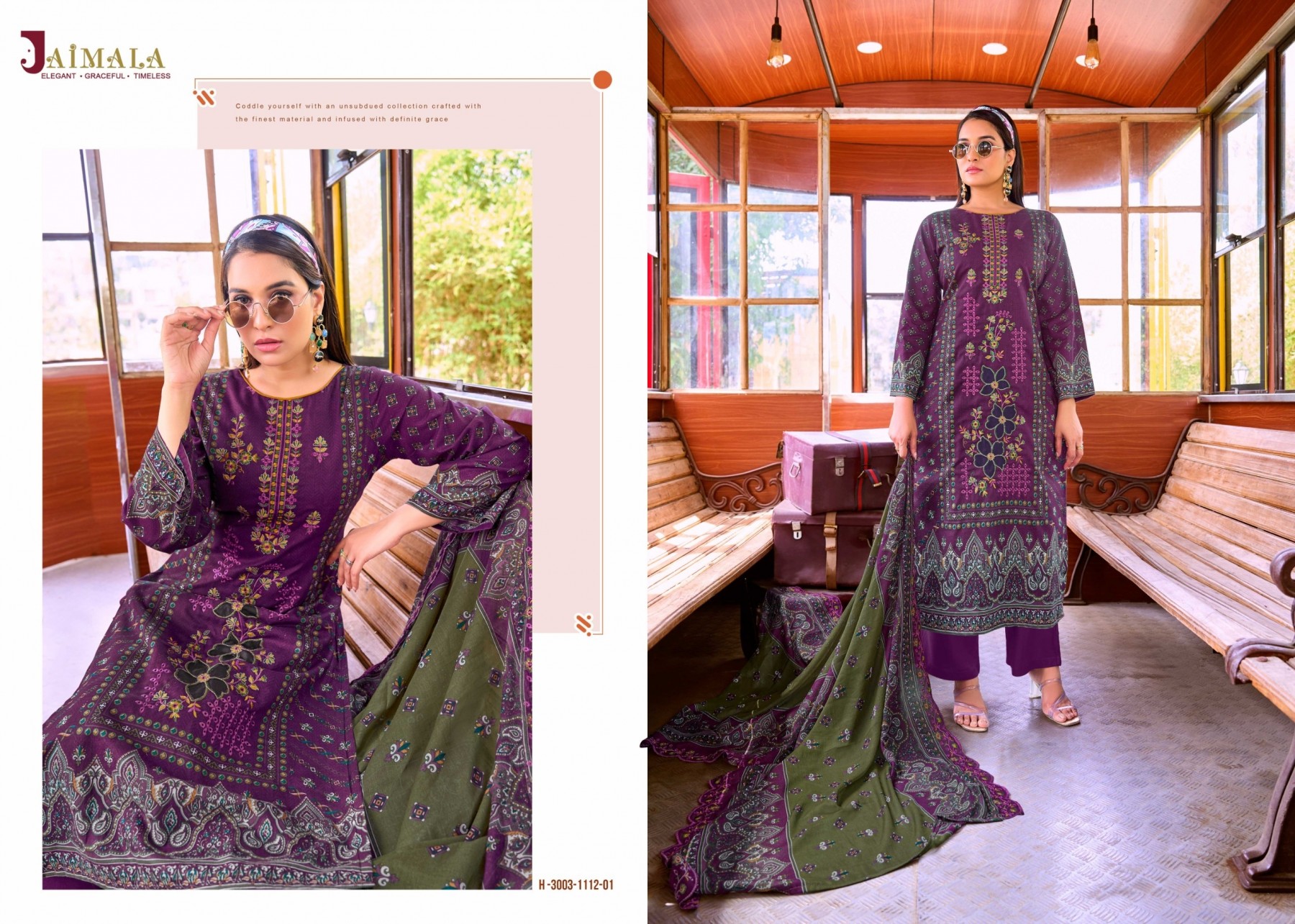 JAIMALA | HASEEN | Pakistani Print Cambric Cotton Embroidered Readymade Suit | RD Fashion Surat