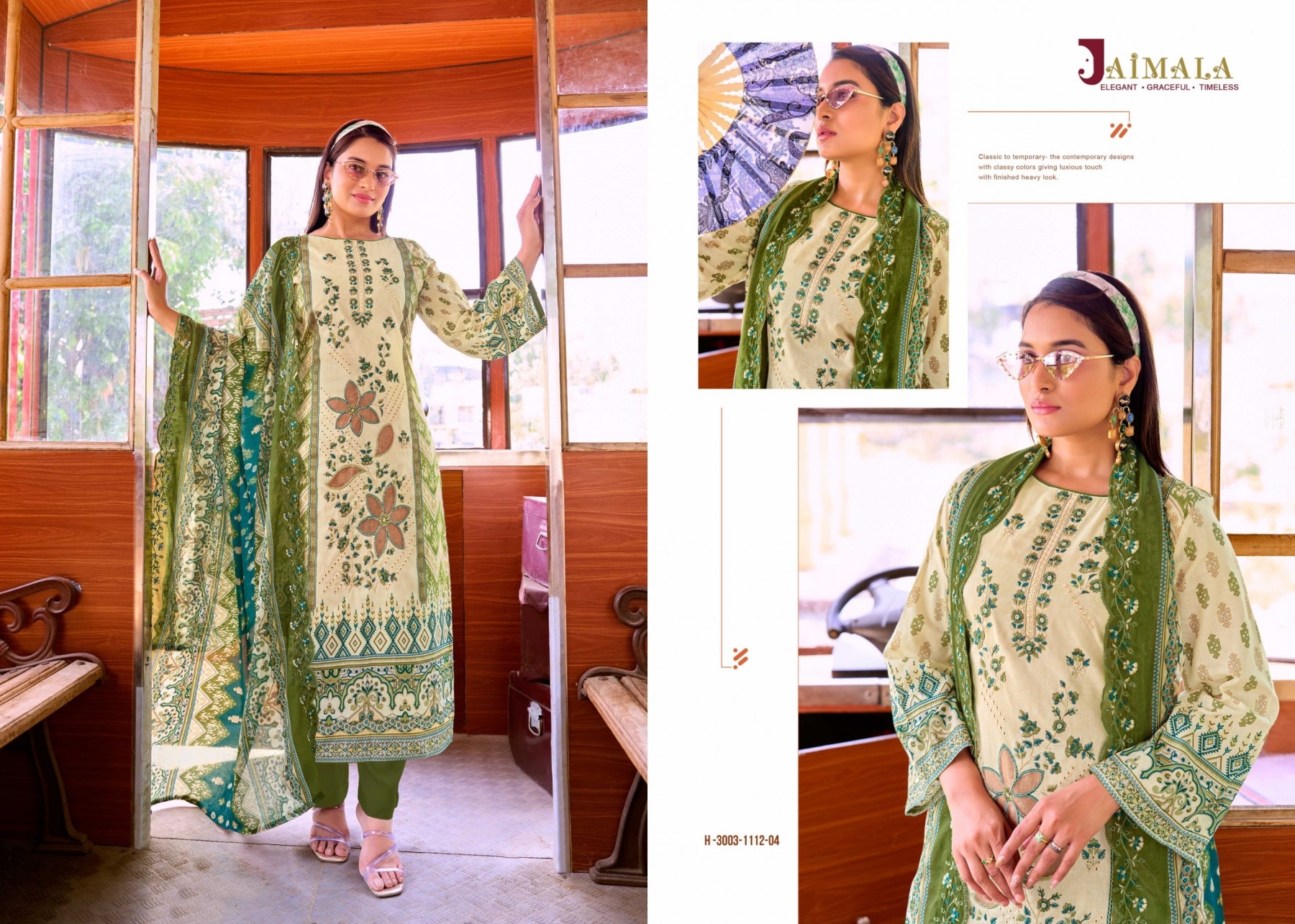 JAIMALA | HASEEN | Pakistani Print Cambric Cotton Embroidered Readymade Suit | RD Fashion Surat