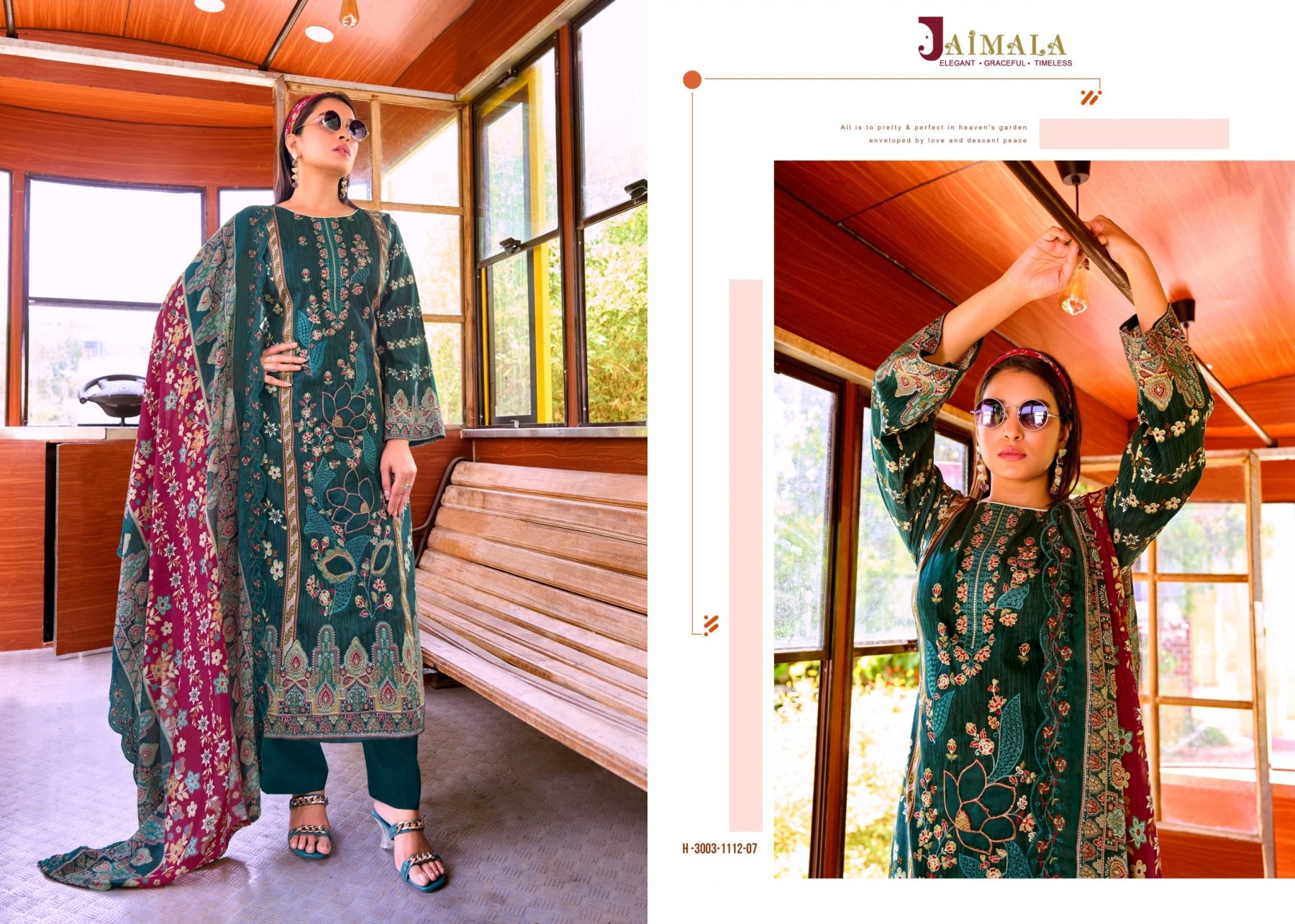 JAIMALA | HASEEN | Pakistani Print Cambric Cotton Embroidered Readymade Suit | RD Fashion Surat