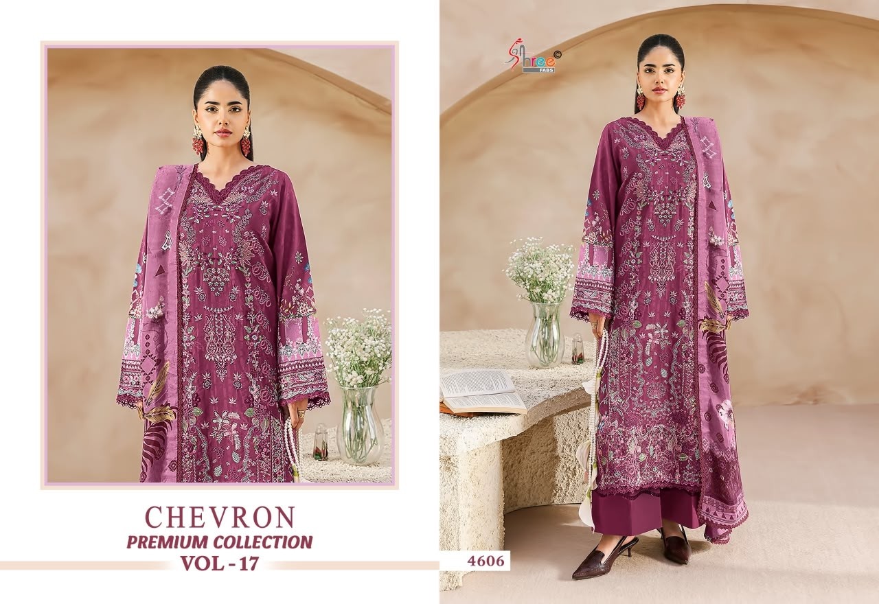 SHREE FABS | CHEVRON PREMIUM COLLECTION VOL-17 | Cotton Self Embroidery Suit | RD Fashion Surat