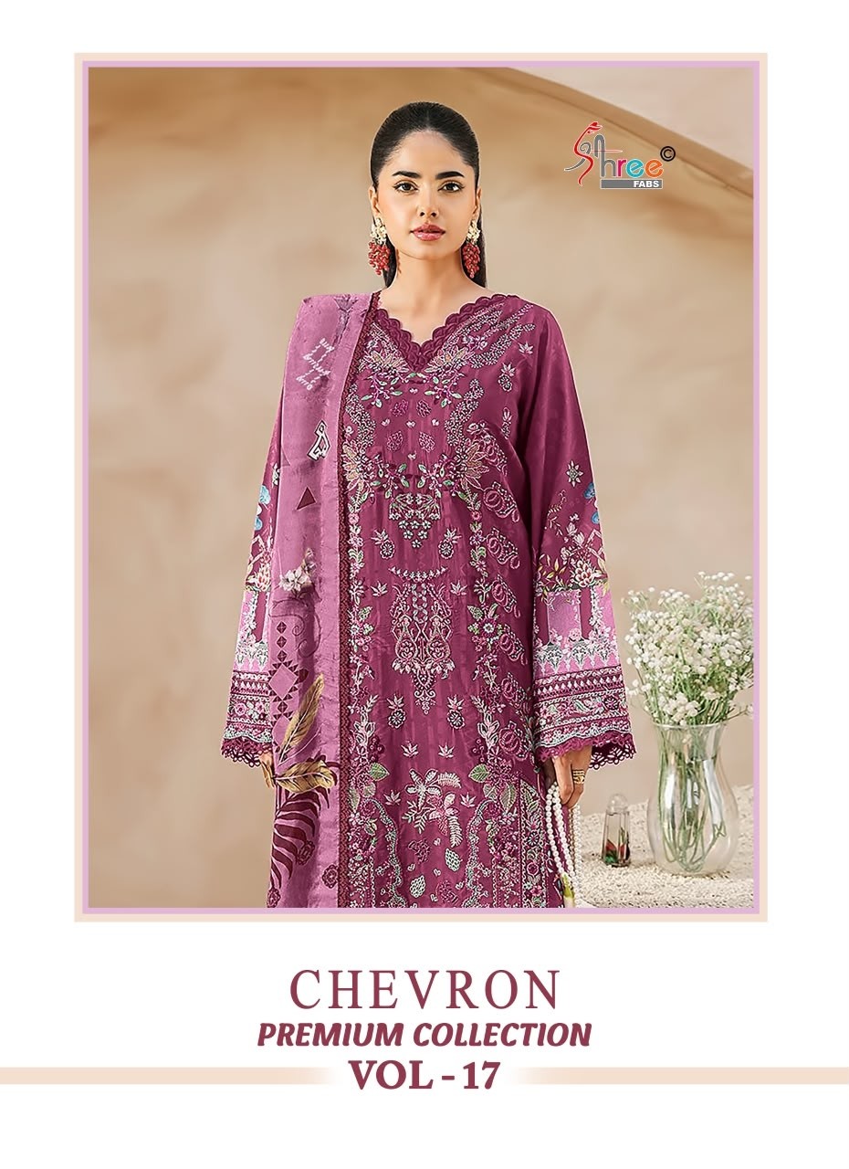 SHREE FABS | CHEVRON PREMIUM COLLECTION VOL-17 | Cotton Self Embroidery Suit | RD Fashion Surat