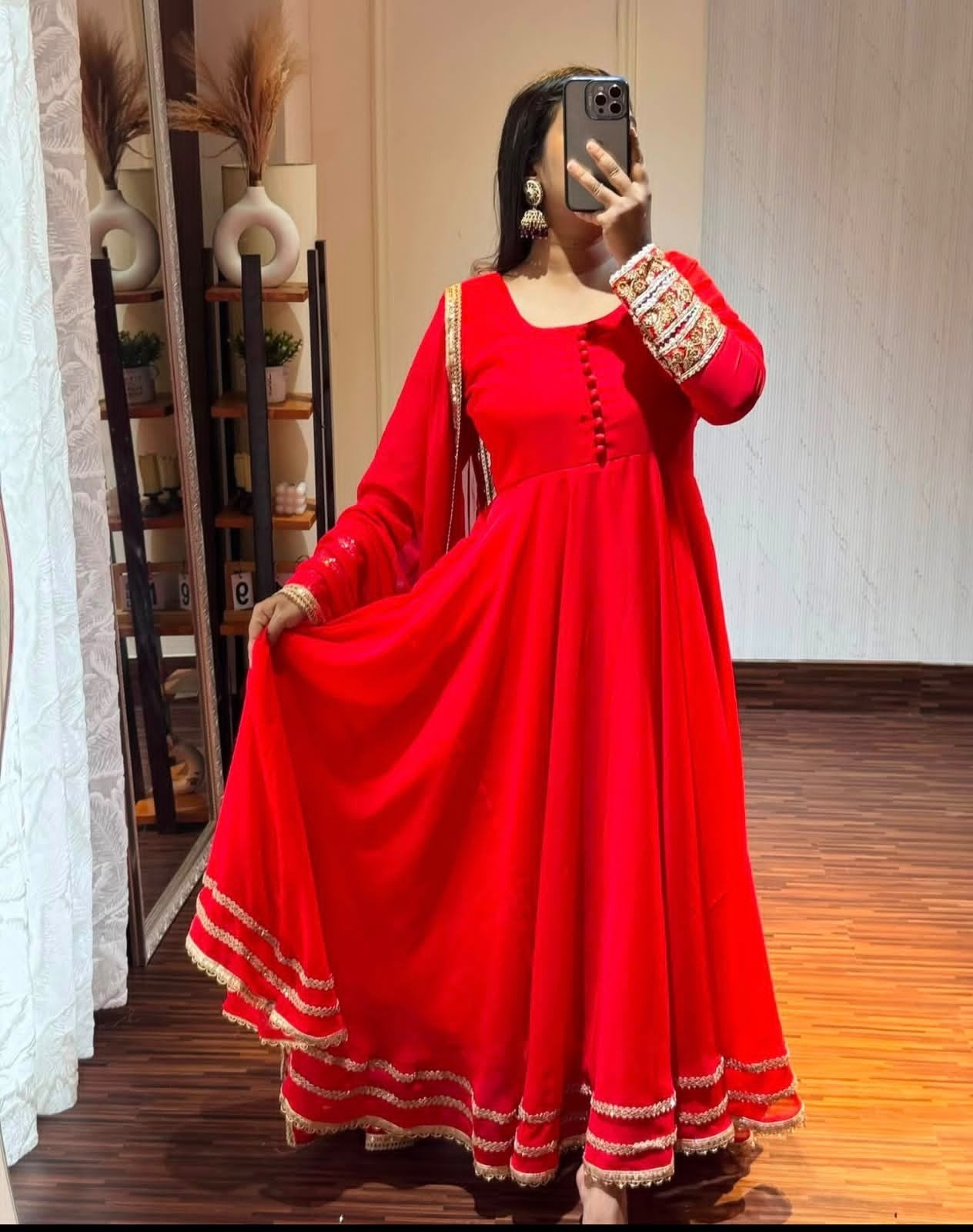 WW-1282 | C/C Blooming Georgette Gown Pant Dupatta Set | RD Fashion Surat