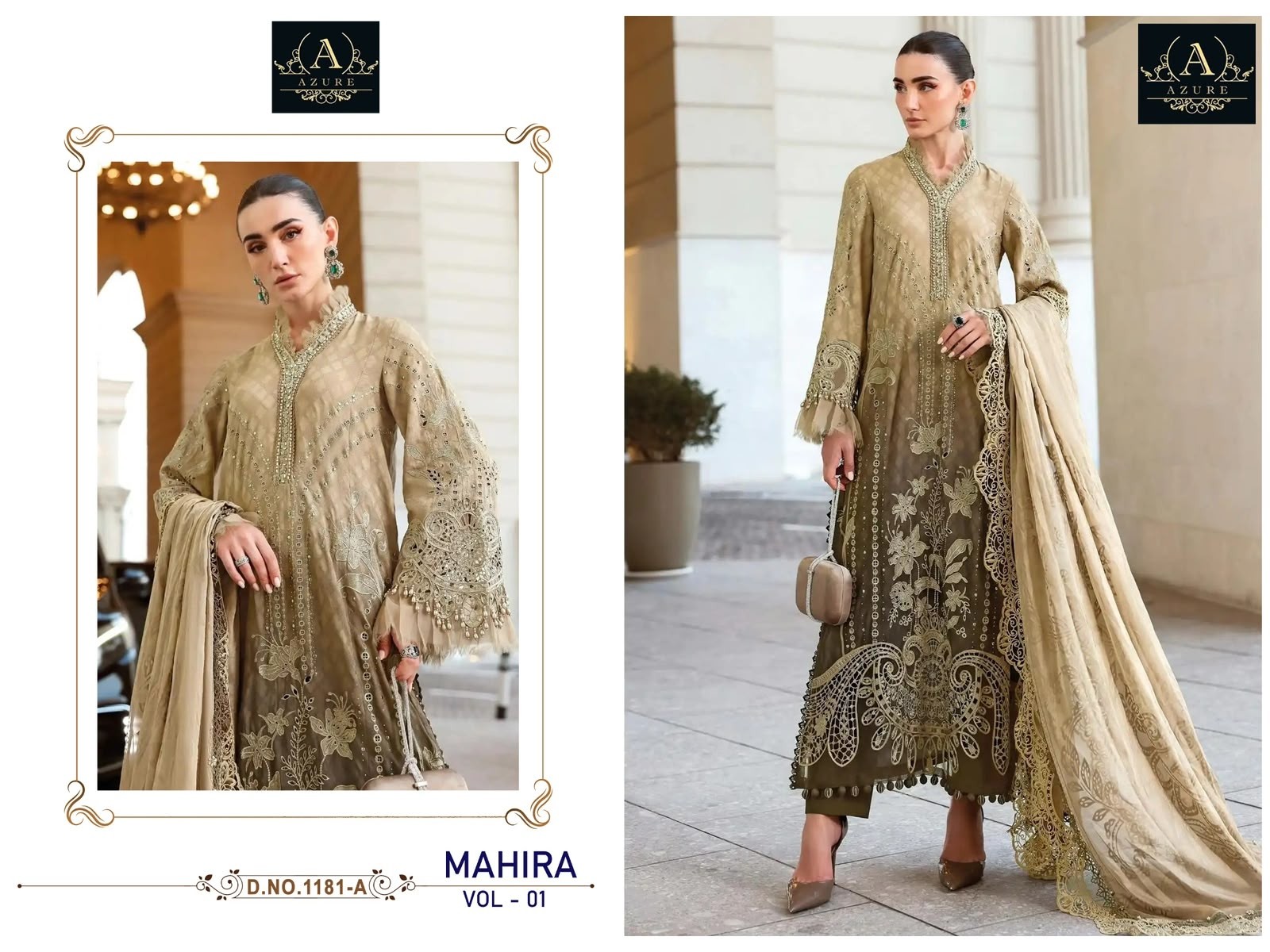 AZURE | Design No. 1181 | Readymade Cambric Cotton Embroidered Suit | RD Fashion Surat
